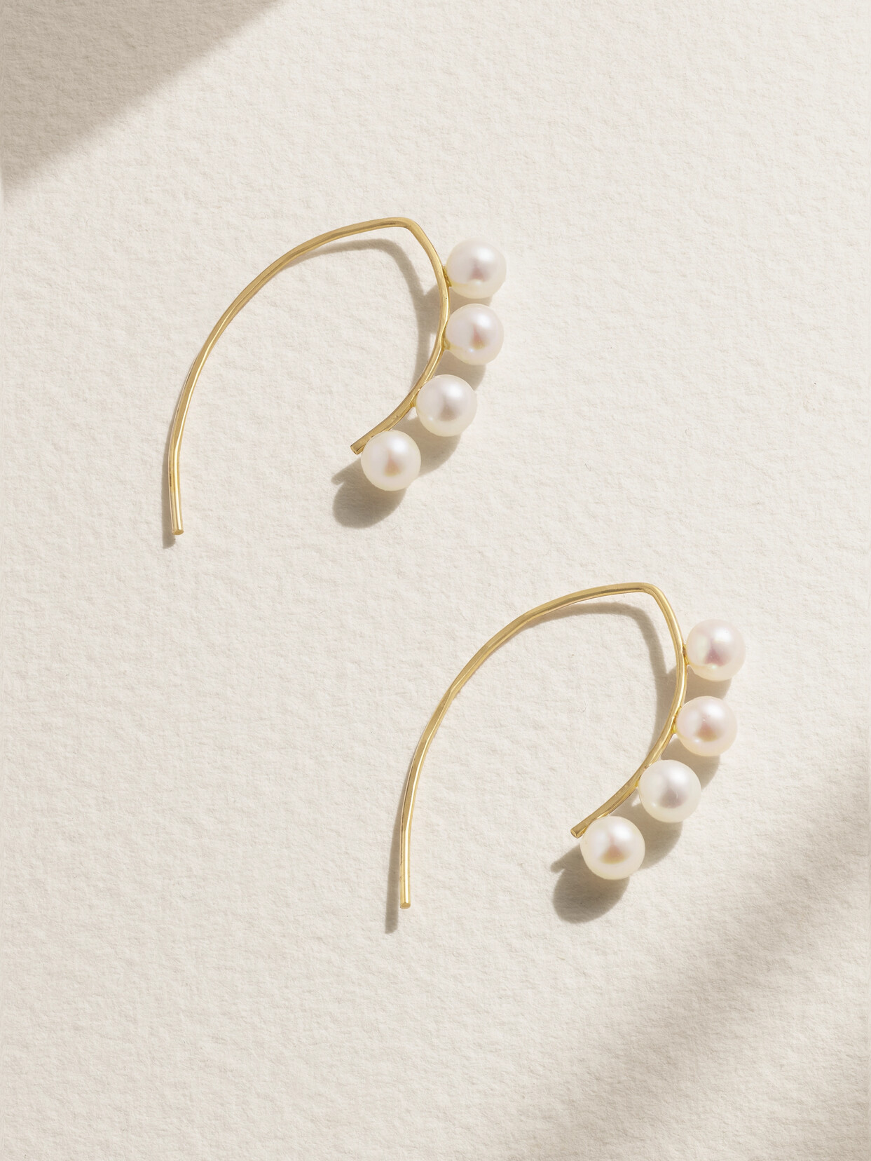 Melissa Joy Manning - Wishbone 14-karat Recycled Gold Pearl Earrings - White