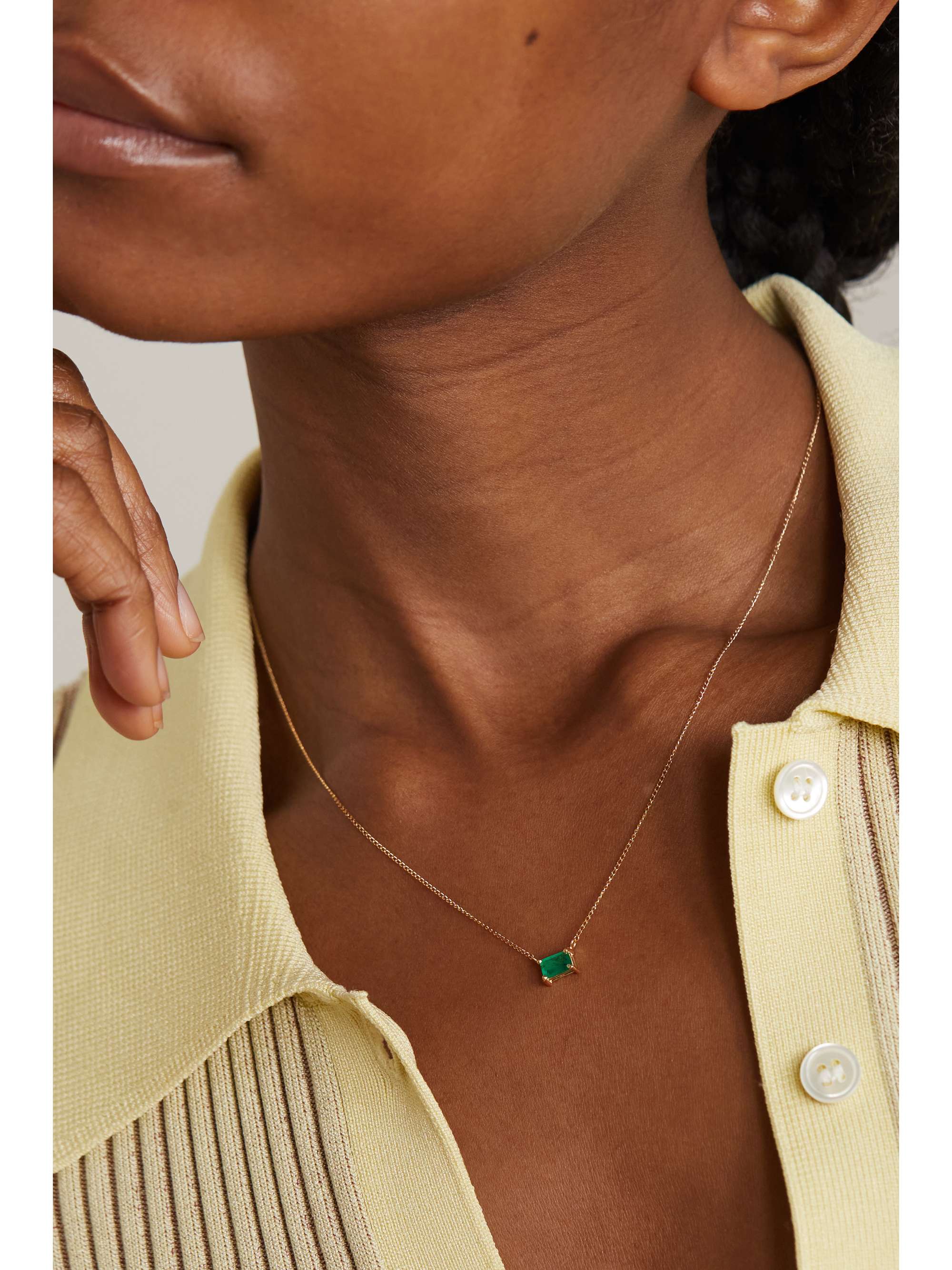 MELISSA JOY MANNING 14-karat recycled gold emerald necklace