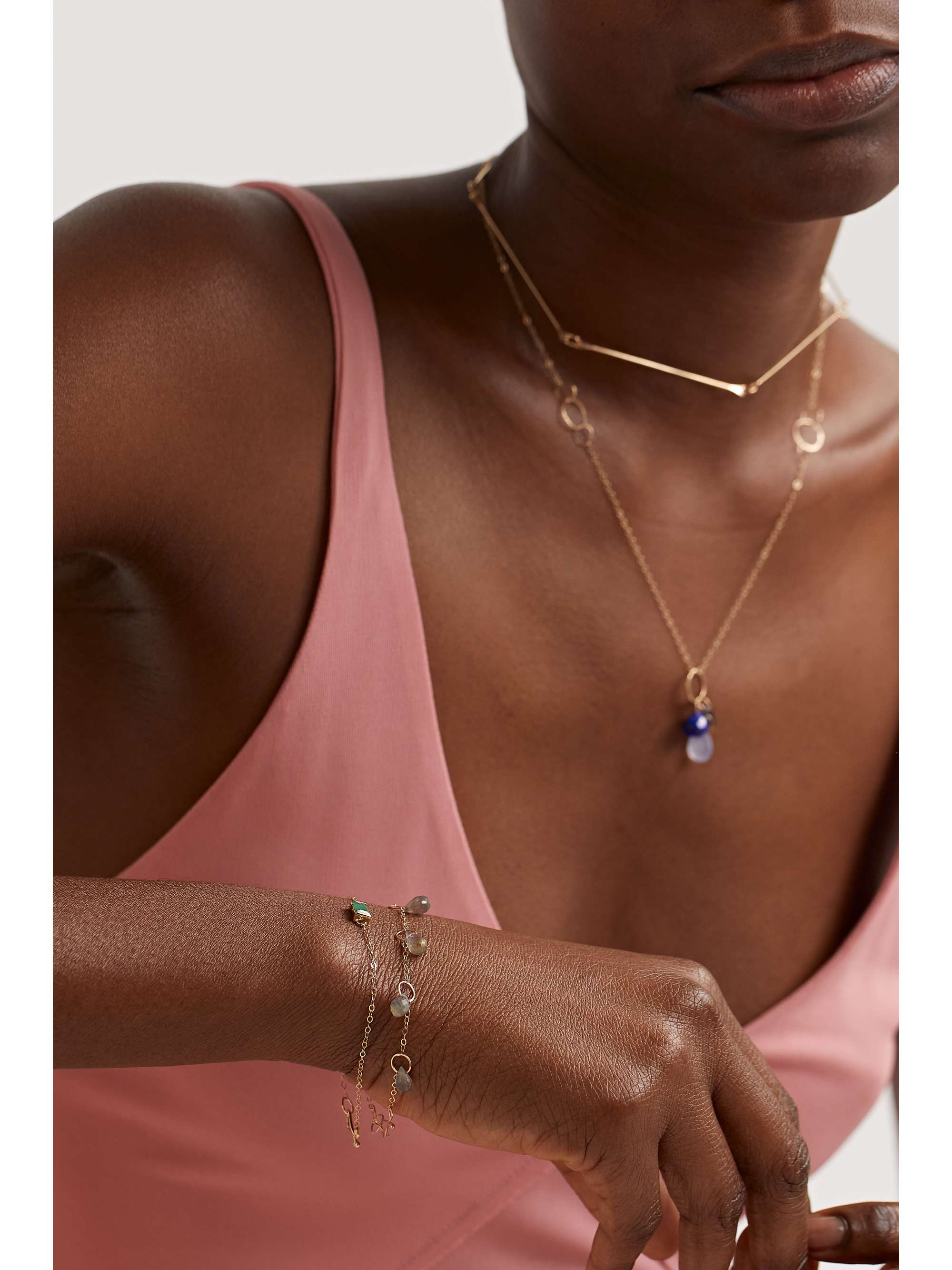 MELISSA JOY MANNING 14-karat recycled gold labradorite bracelet