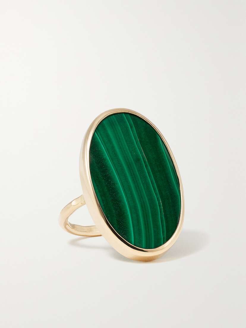 Melissa Joy Manning 14-karat Recycled Malachite Ring