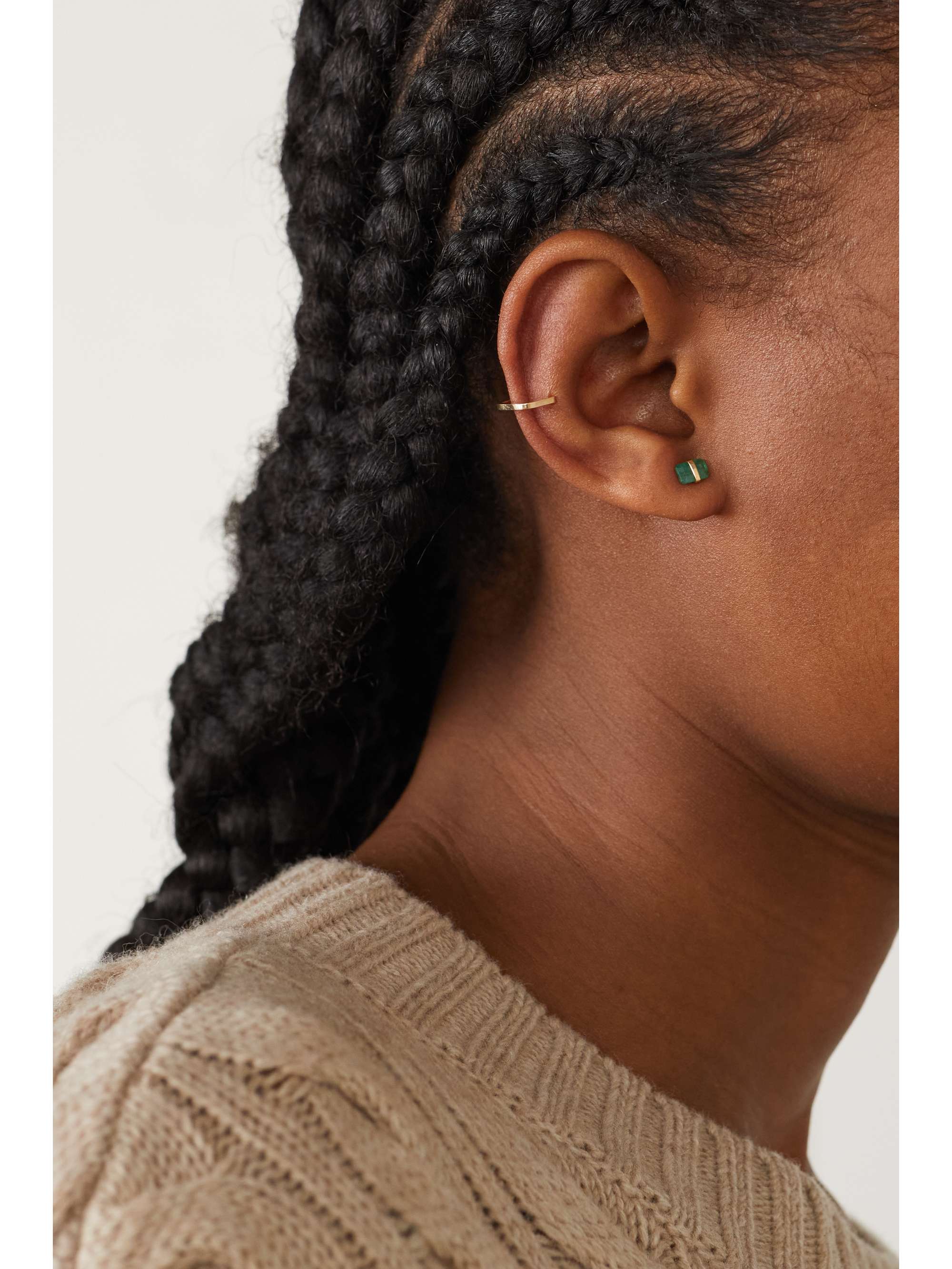 MELISSA JOY MANNING 14-karat recycled gold emerald earrings