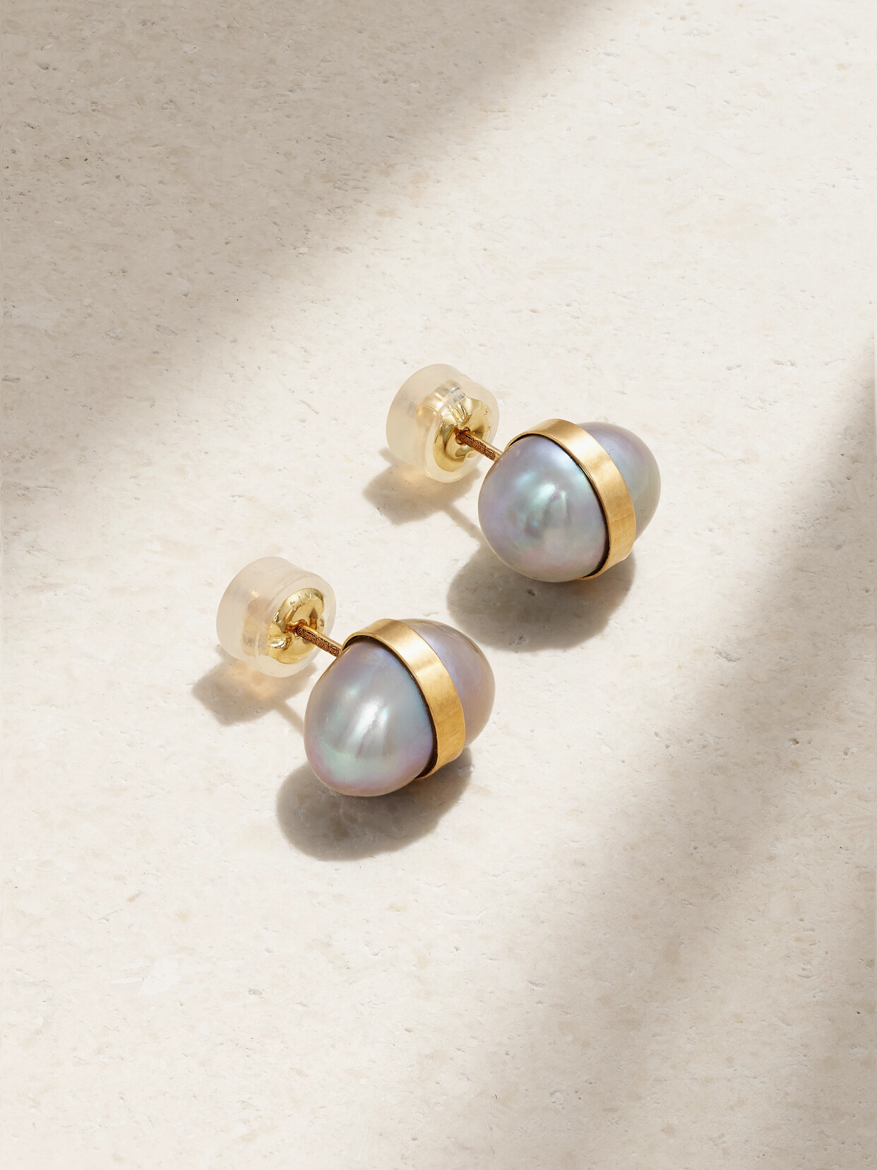 Melissa Joy Manning - 14-karat Recycled Gold Pearl Earrings - Gray