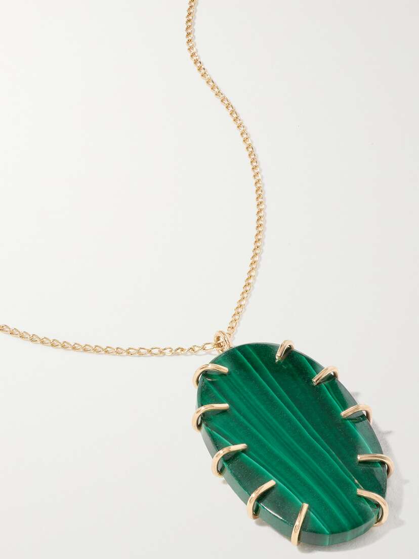 Melissa Joy Manning 14-karat Recycled-gold Malachite Necklace