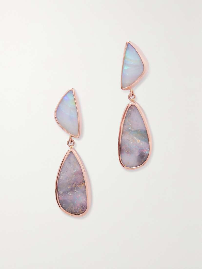 Melissa Joy Manning 14-karat Recycled Rose Gold Opal Earrings