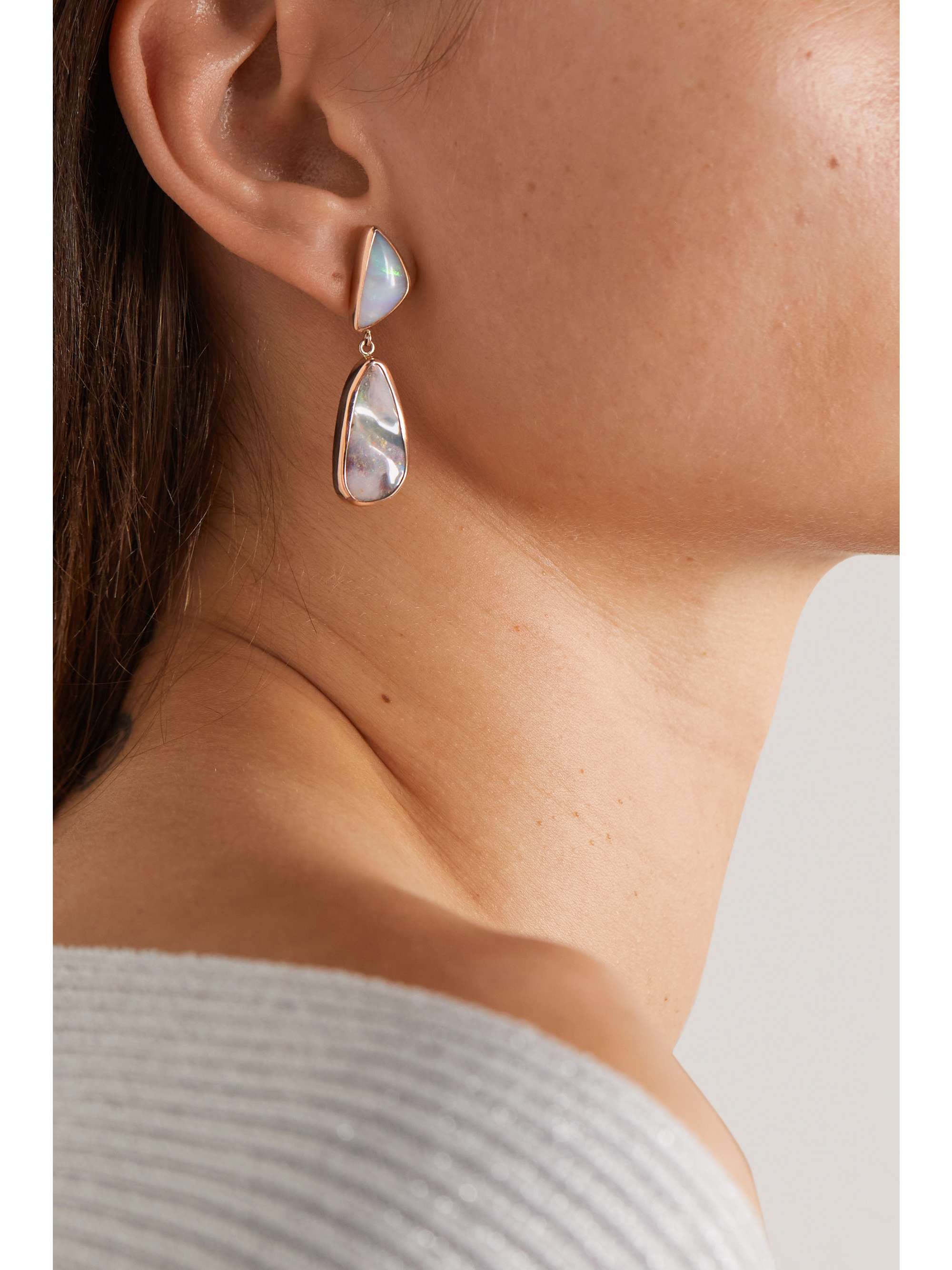 MELISSA JOY MANNING 14-karat recycled rose gold opal earrings