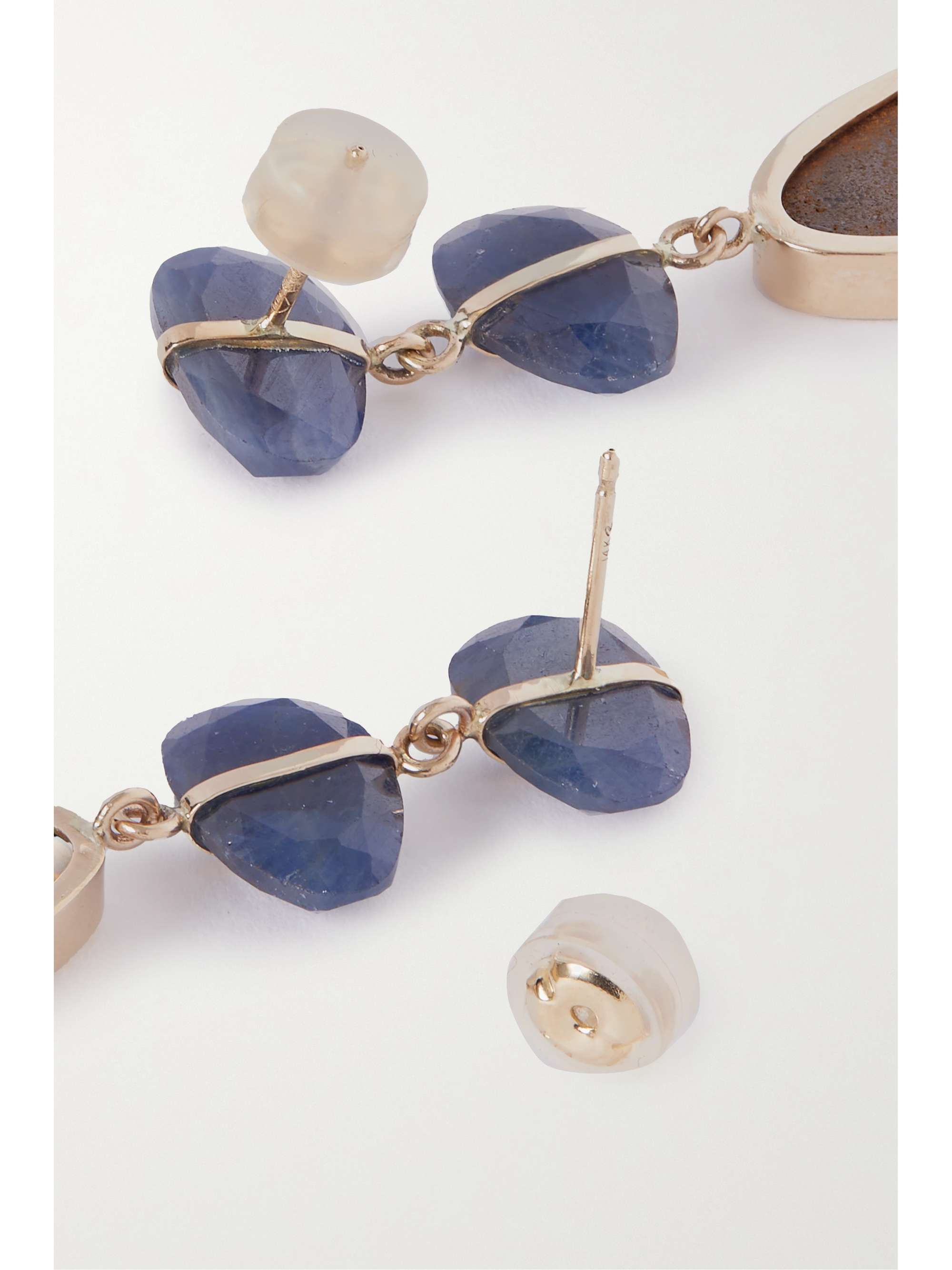 MELISSA JOY MANNING 14-karat recycled gold, sapphire and opal earrings