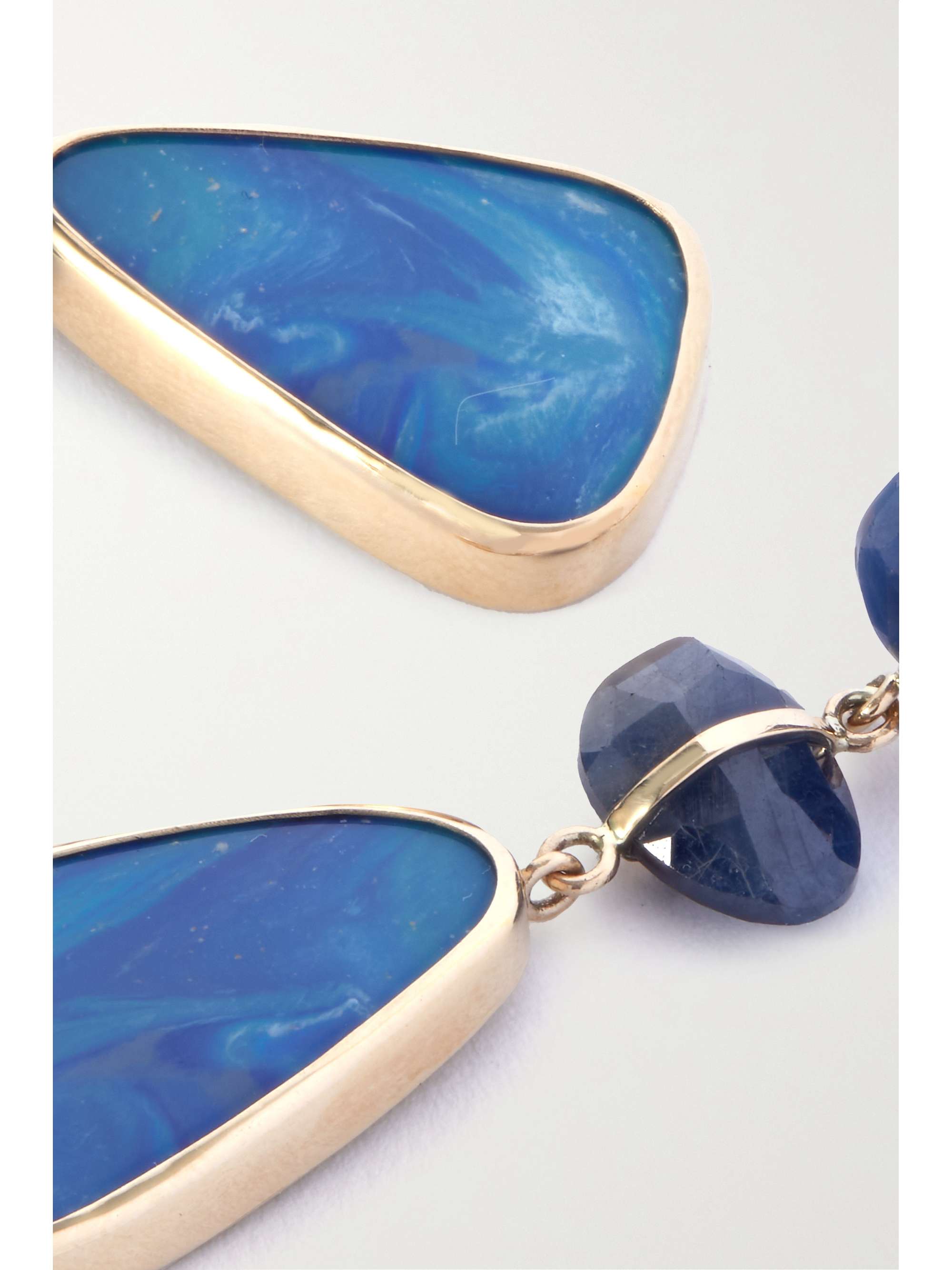MELISSA JOY MANNING 14-karat recycled gold, sapphire and opal earrings