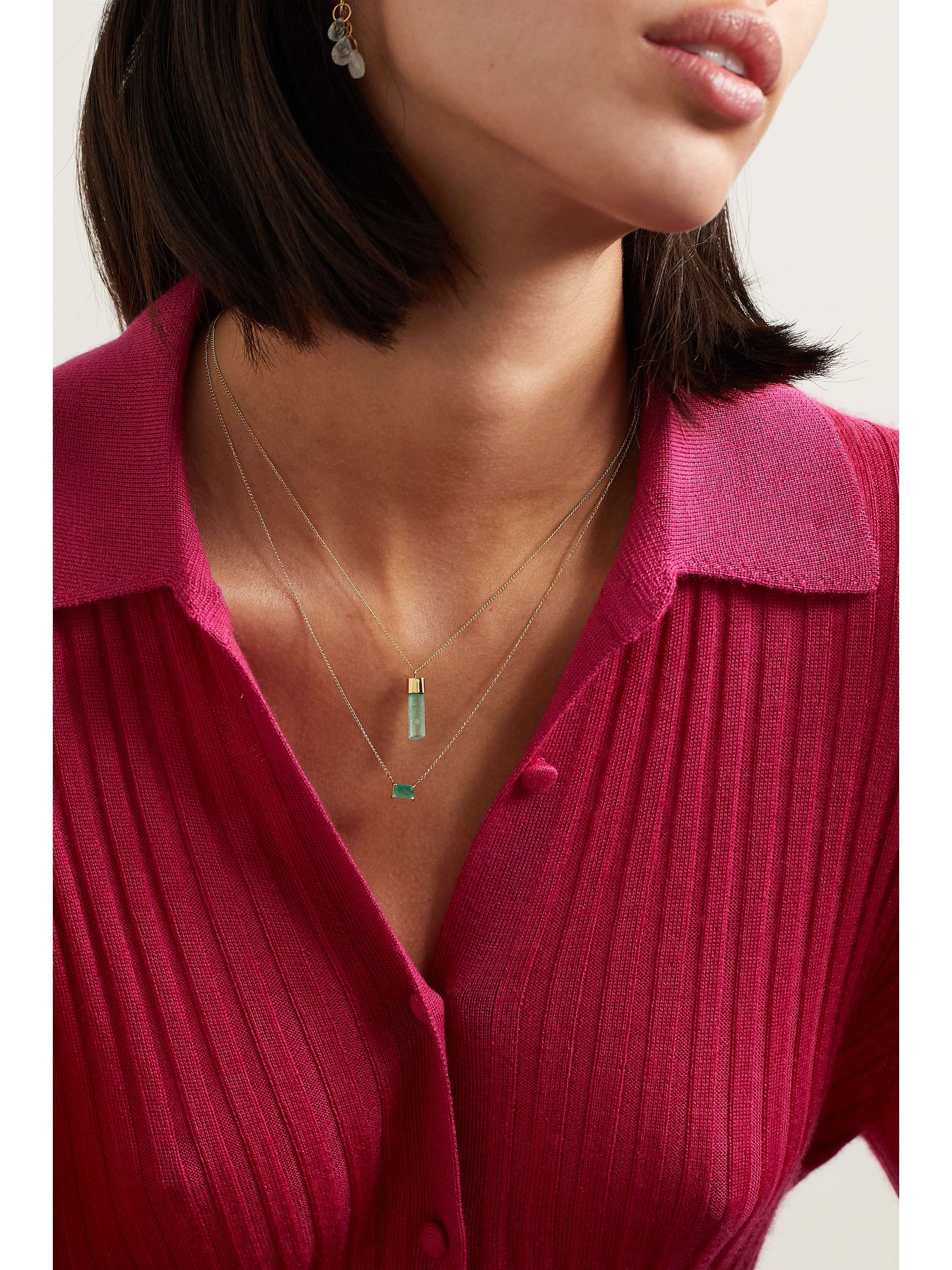 MELISSA JOY MANNING 14-karat recycled gold tourmaline necklace