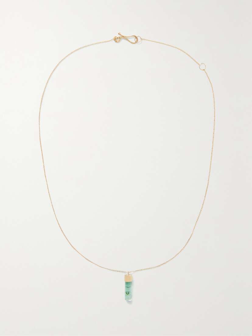 Melissa Joy Manning 14-karat Recycled Gold Tourmaline Necklace
