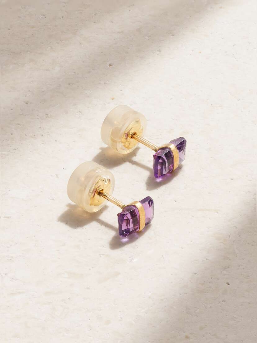Melissa Joy Manning 14-karat Recycled Gold Amethyst Earrings