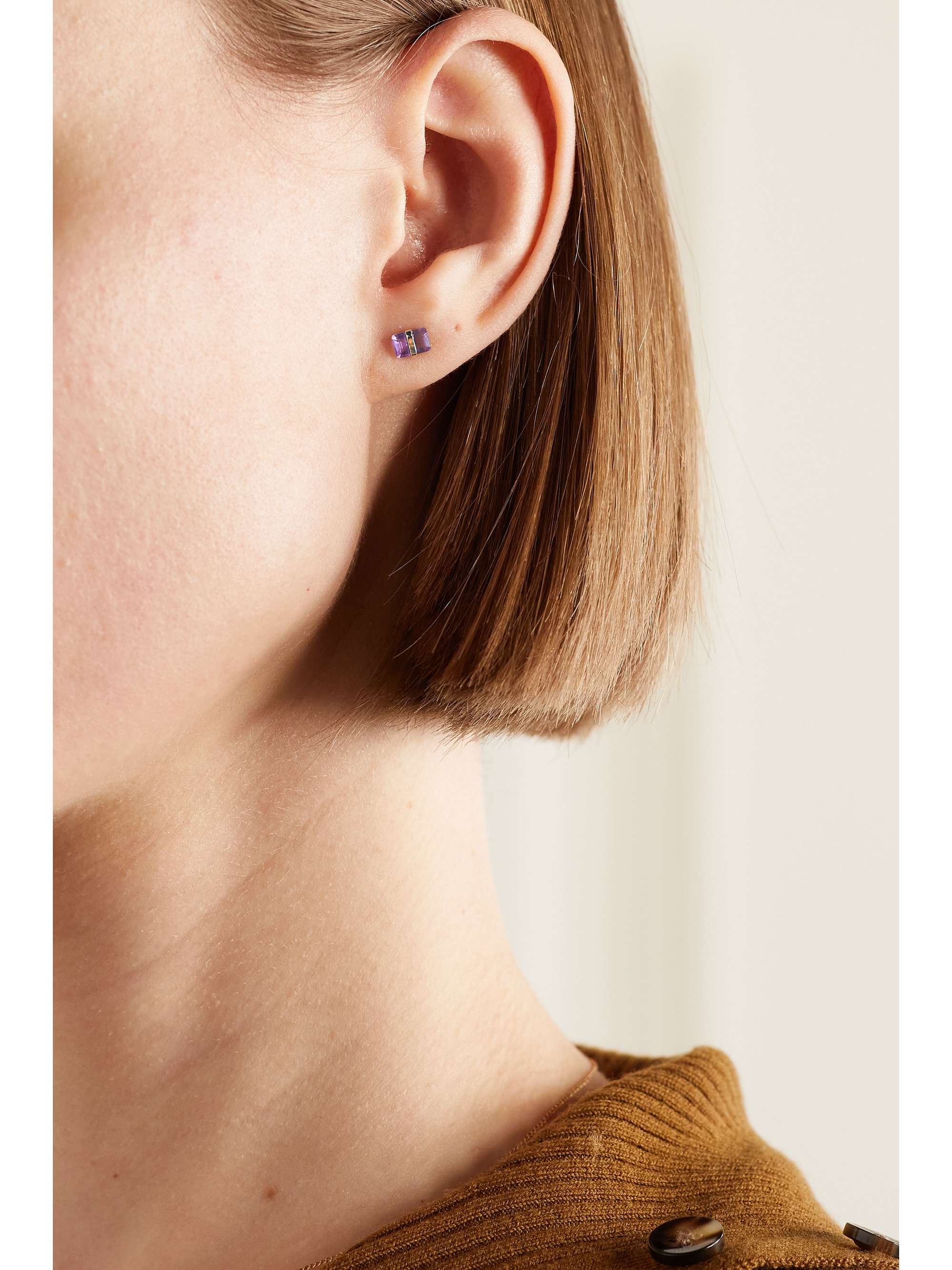 MELISSA JOY MANNING 14-karat recycled gold amethyst earrings