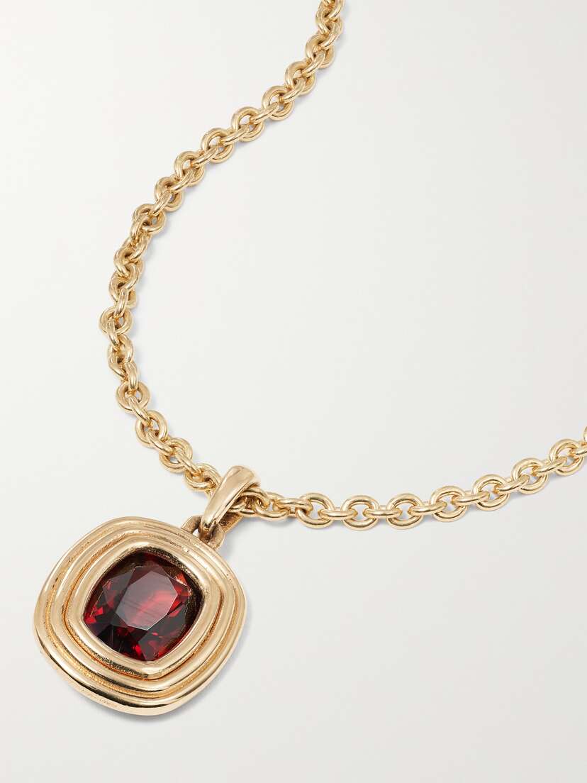 MAOR Equinox Small 18-karat Gold Garnet Necklace