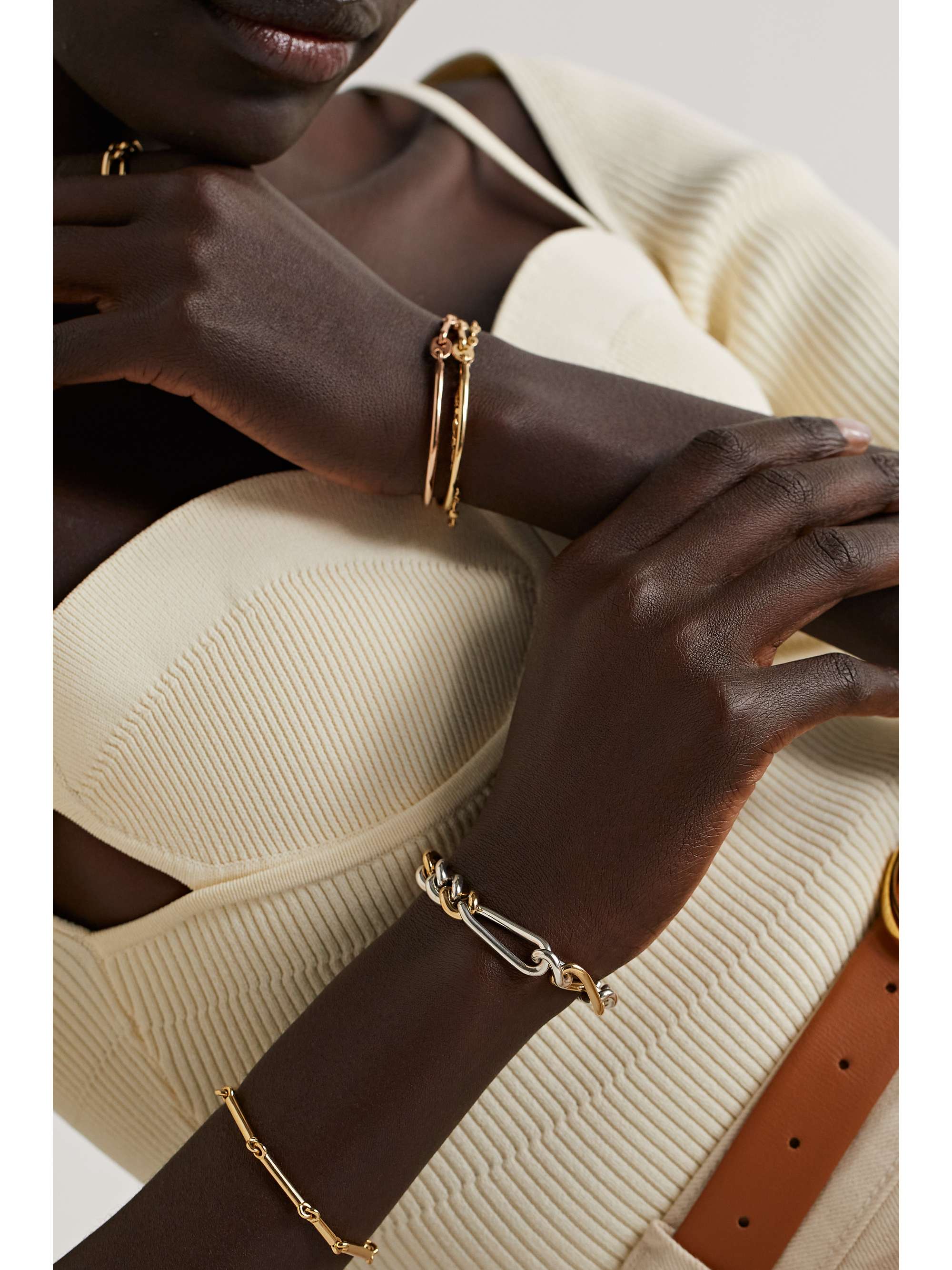 MAOR Unity Link 18-karat gold and sterling silver bracelet