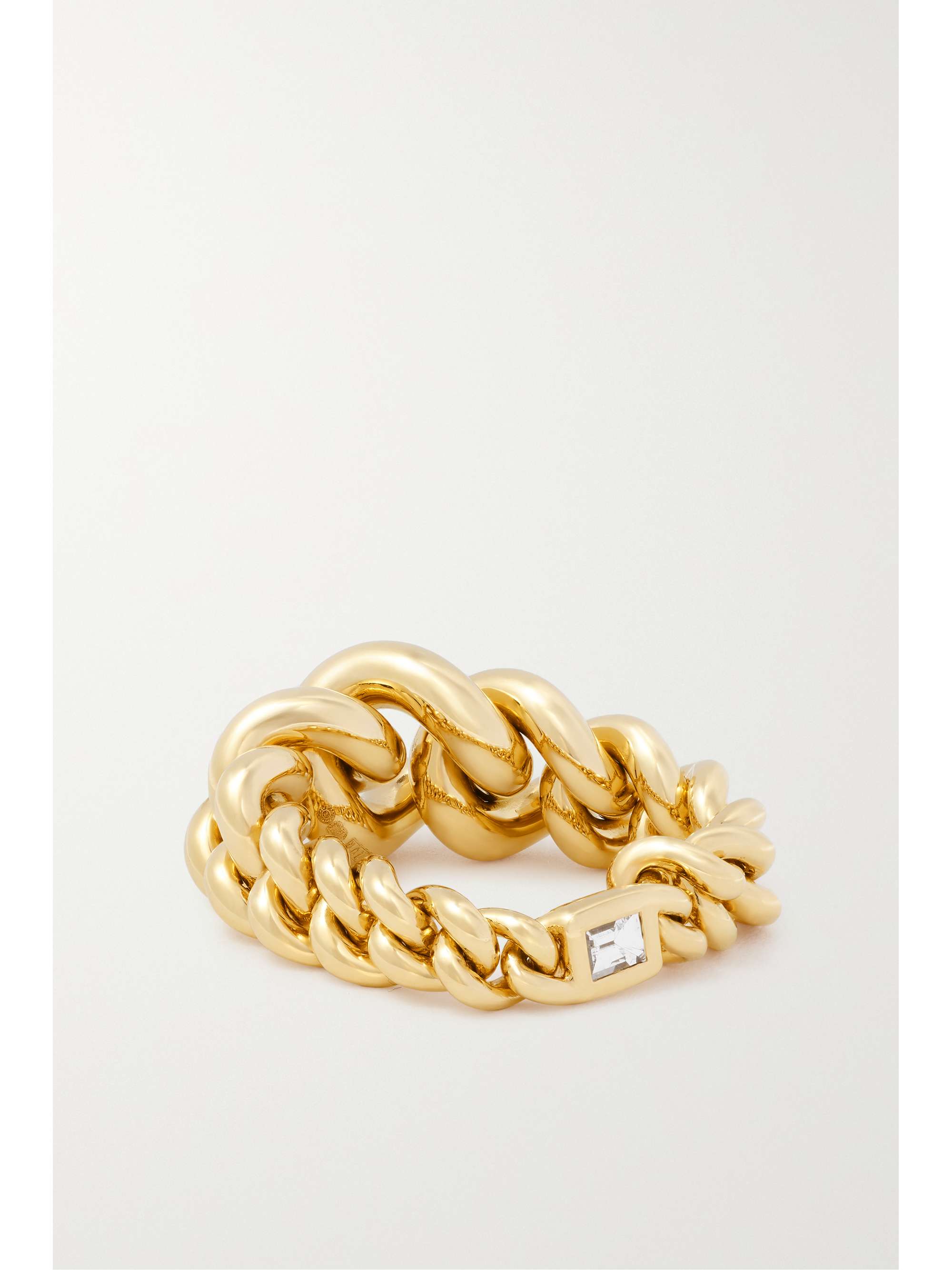 MAOR Curb Chain Ring aus 18 Karat Gold mit Diamant