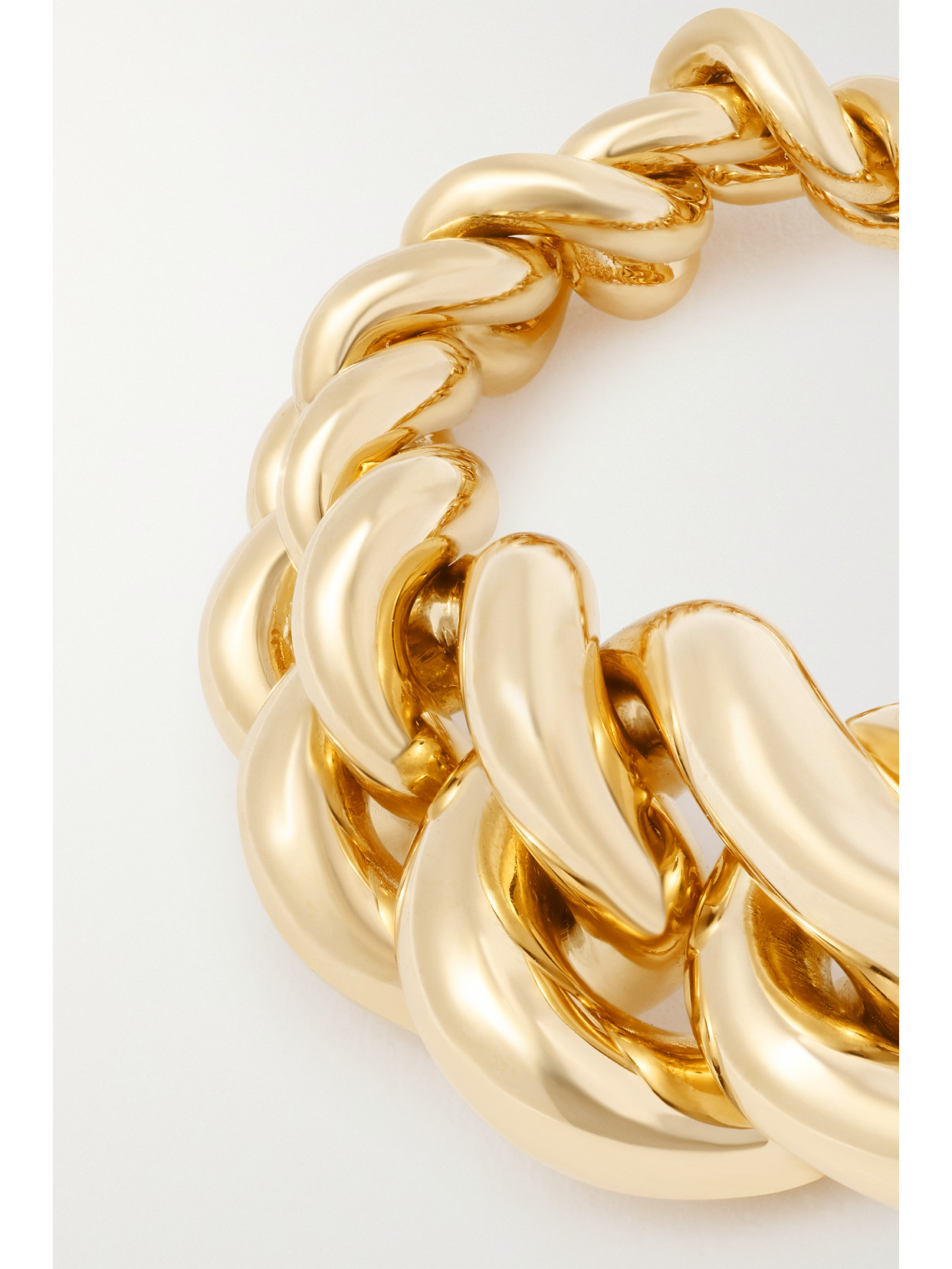 Maor Curb Chain 18-karat Gold Diamond Ring In Gold