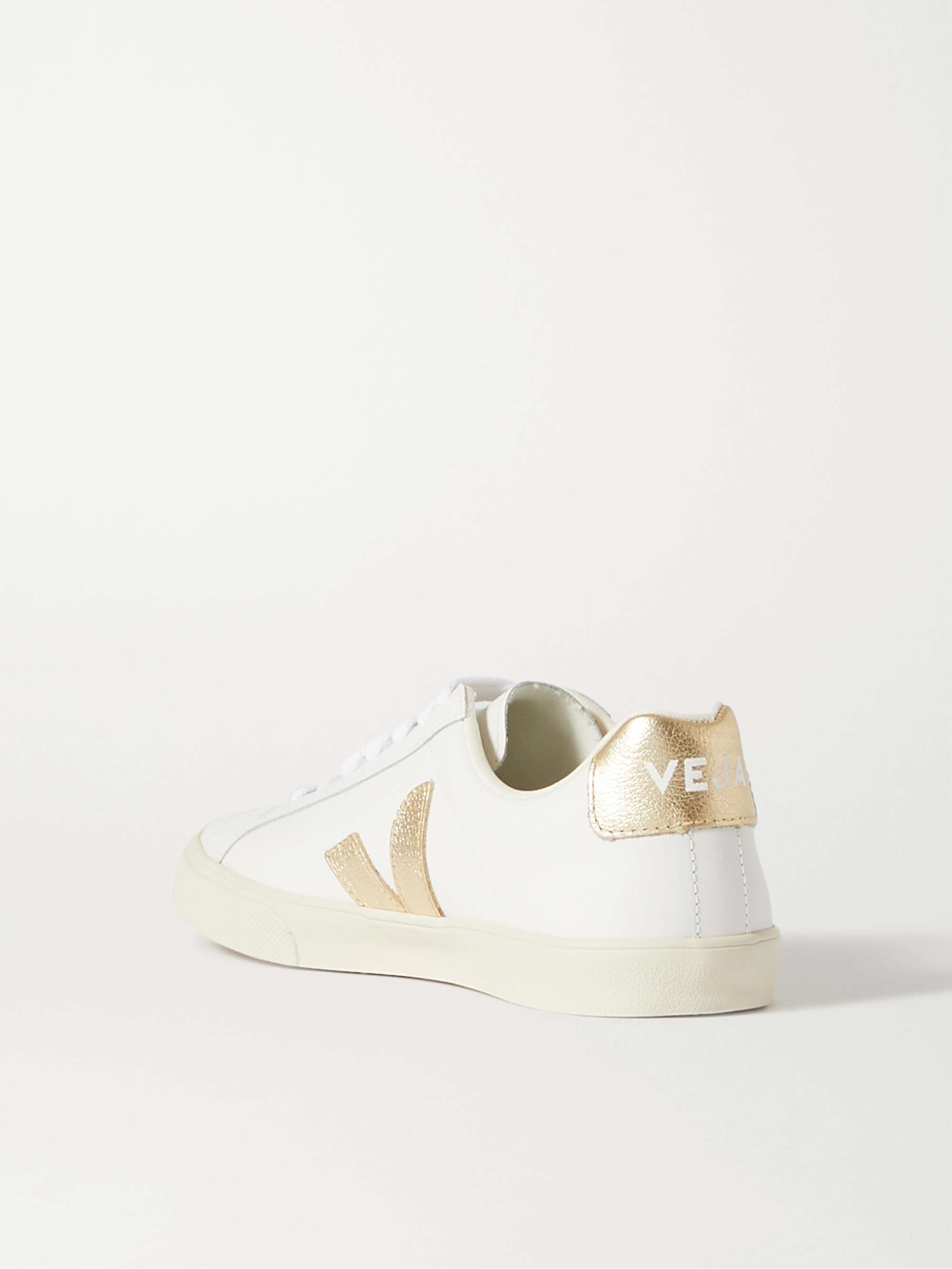 VEJA + NET SUSTAIN Esplar metallic-trimmed leather sneakers