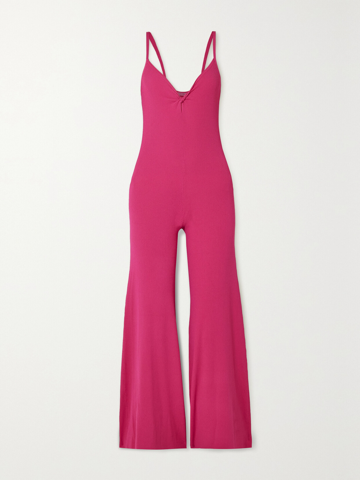 LIVE THE PROCESS Leda Twist-front Ribbed-knit Jumpsuit - Pink