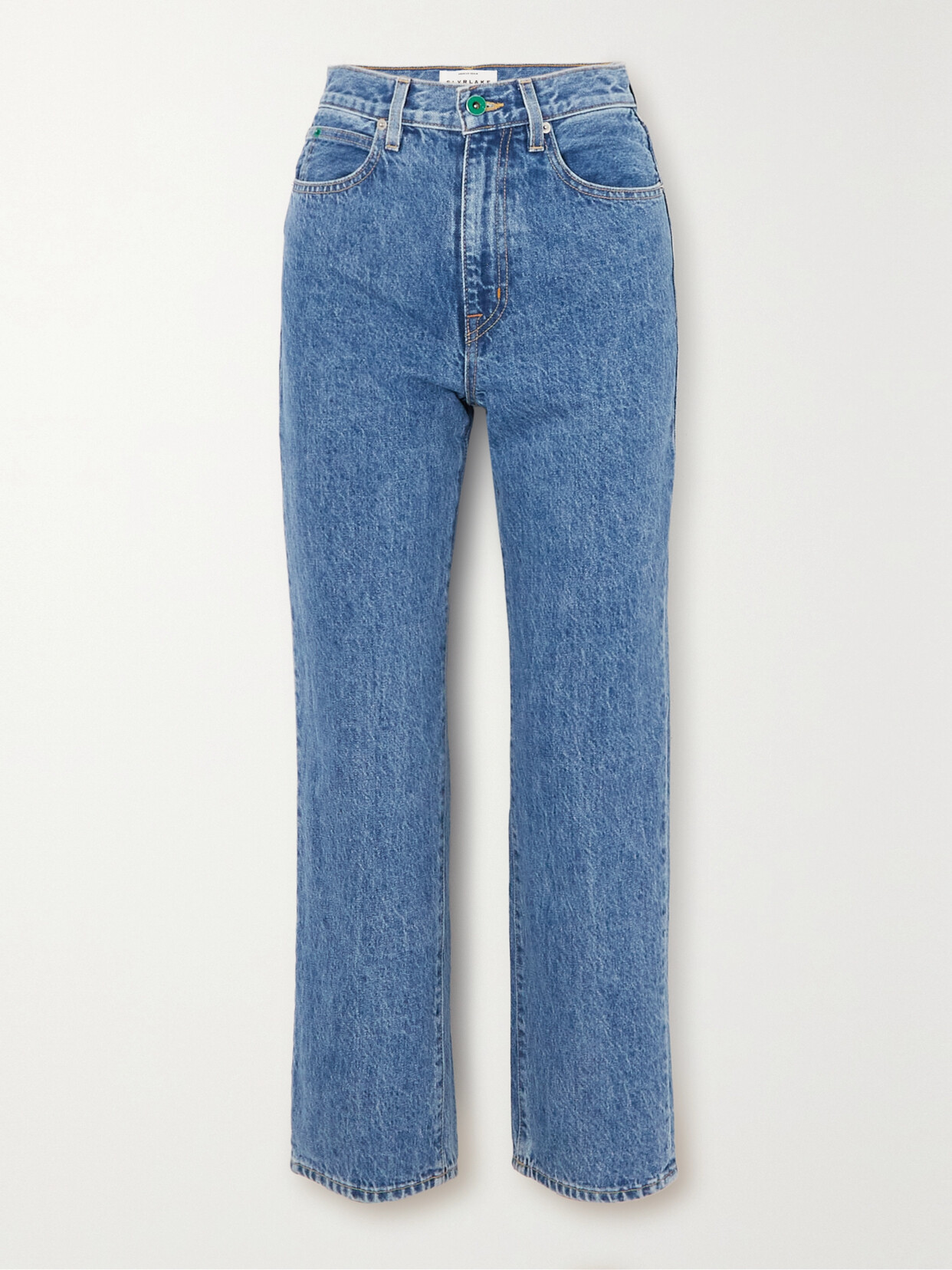 SLVRLAKE - + Net Sustain London Cropped Organic High-rise Straight-leg Jeans - Blue