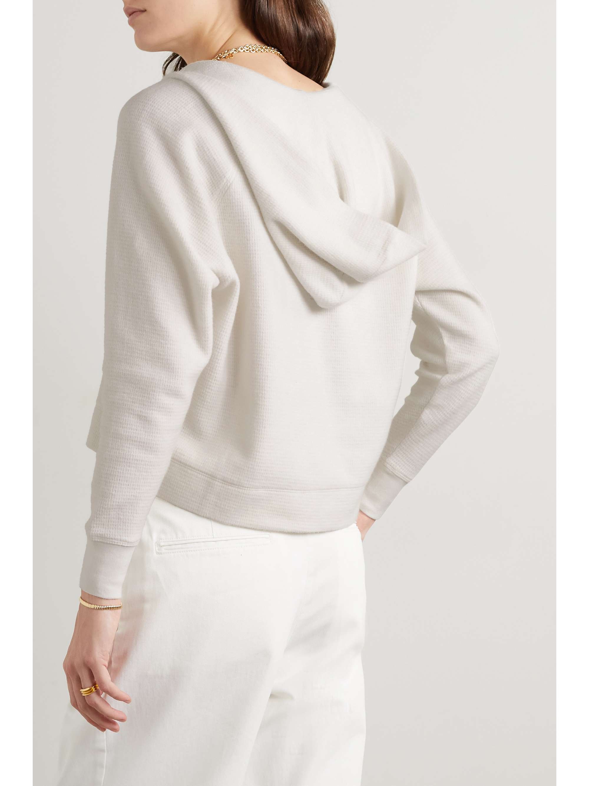 JAMES PERSE Waffle-knit cotton and cashmere-blend hoodie