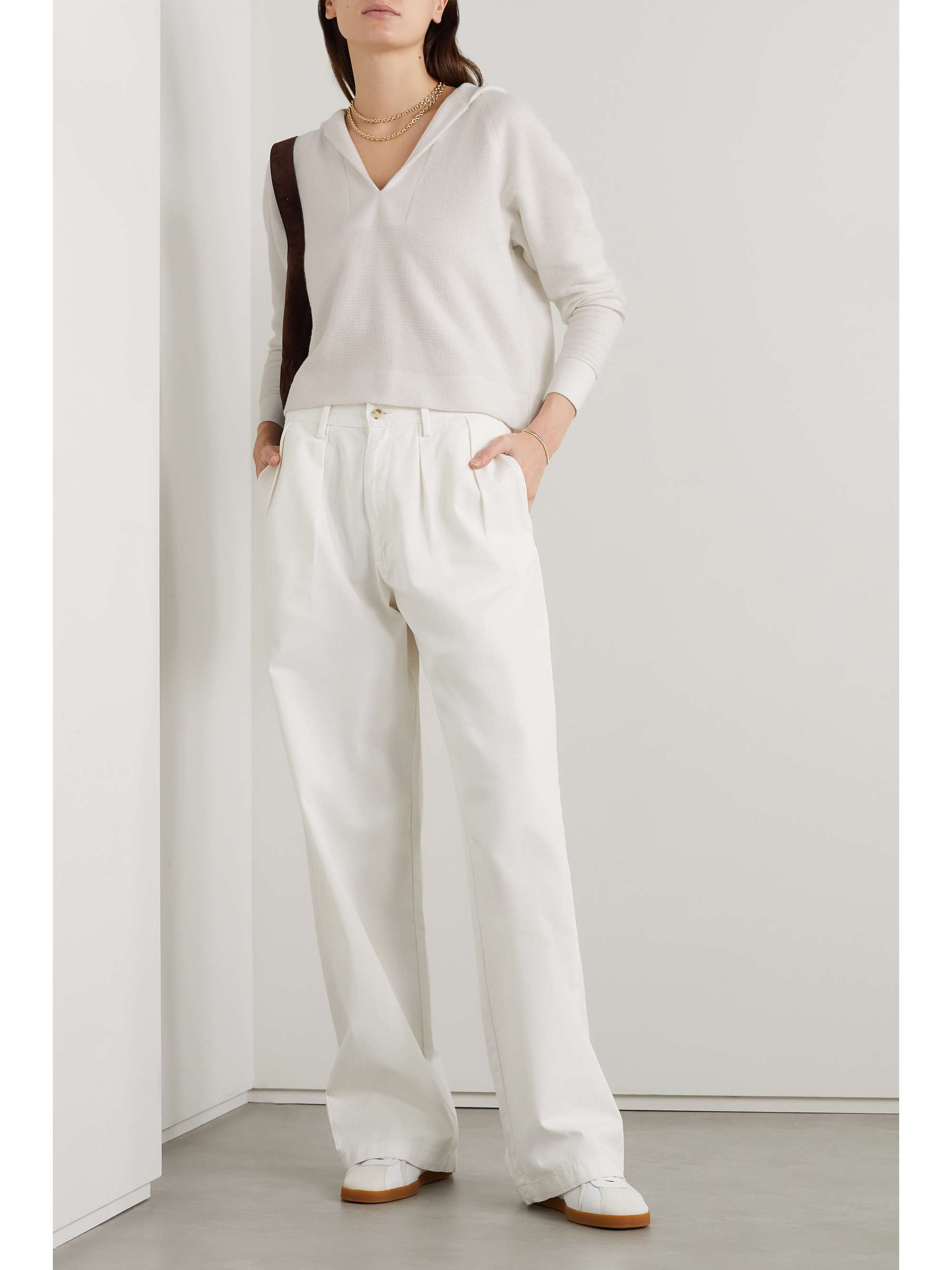 JAMES PERSE Waffle-knit cotton and cashmere-blend hoodie