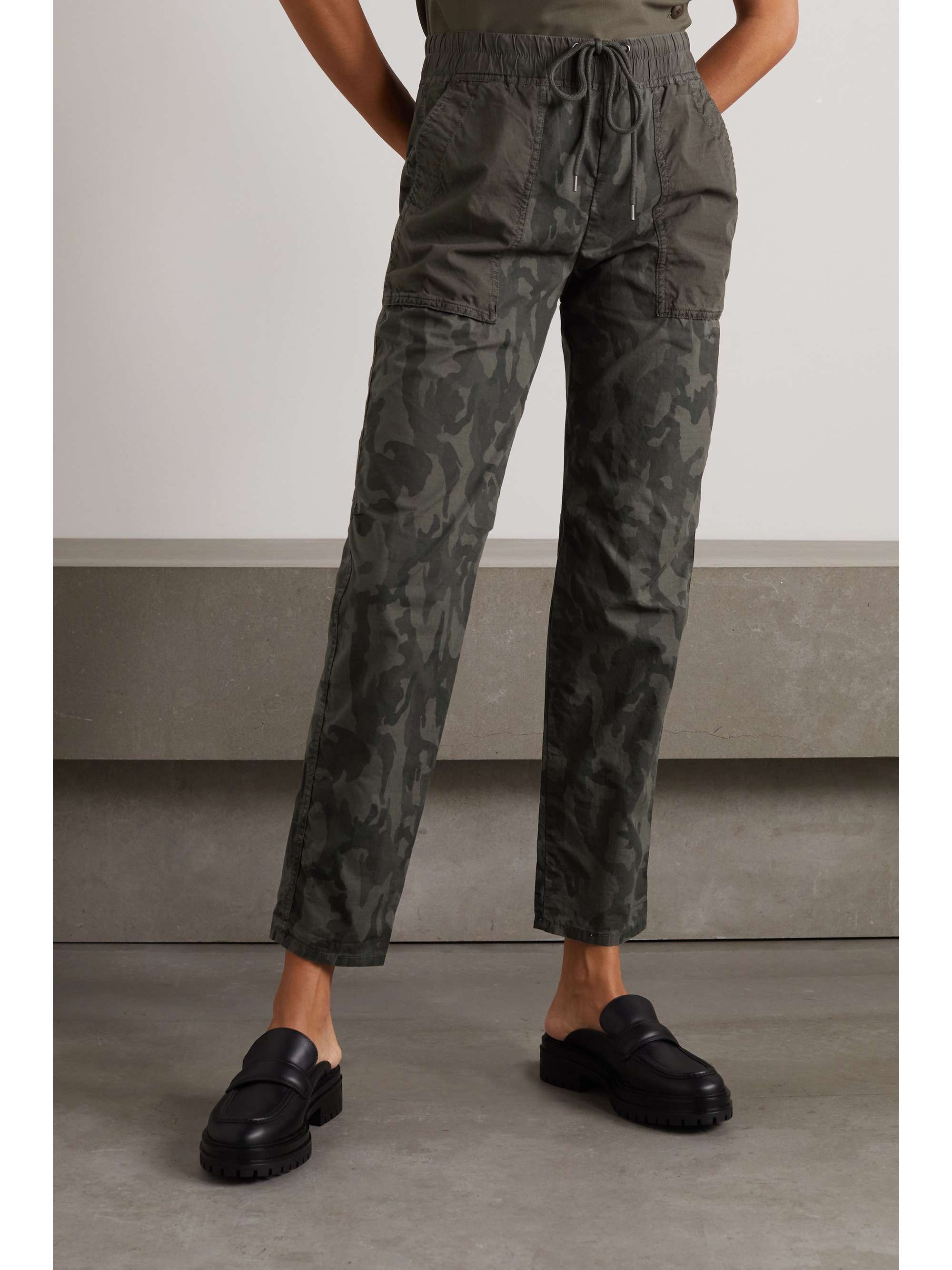 JAMES PERSE Camo cotton-ripstop track pants