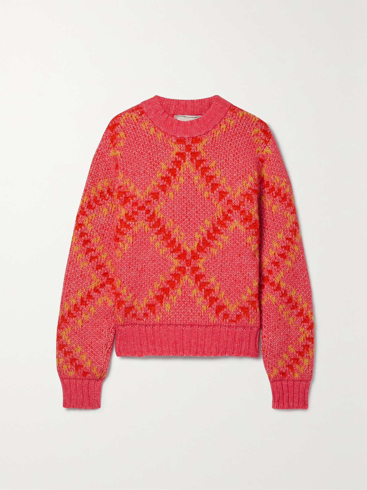 Lingua Franca - Argyle Alpaca-blend Sweater - Pink