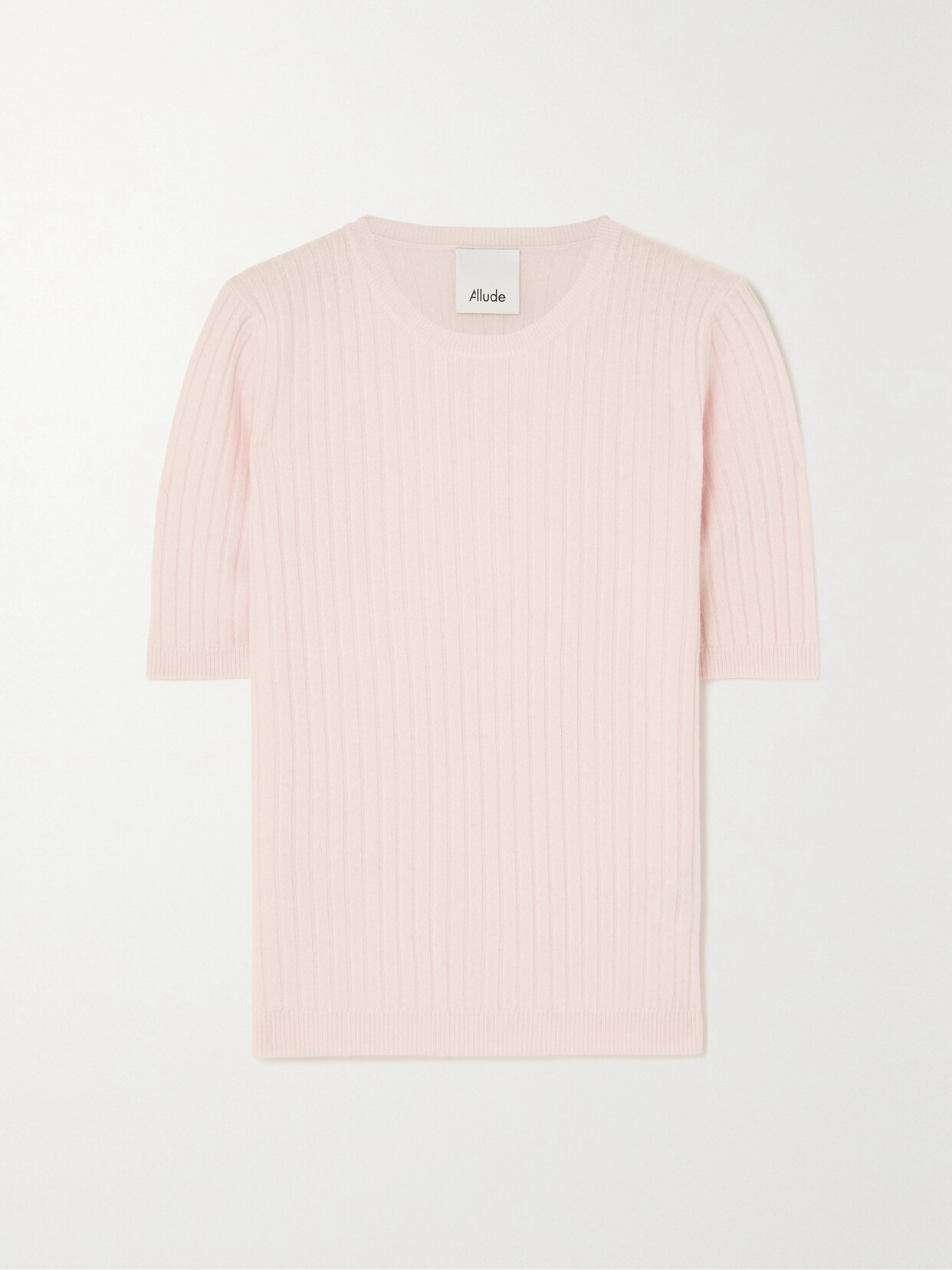 Allude Ribbed Cashmere Top In Pink