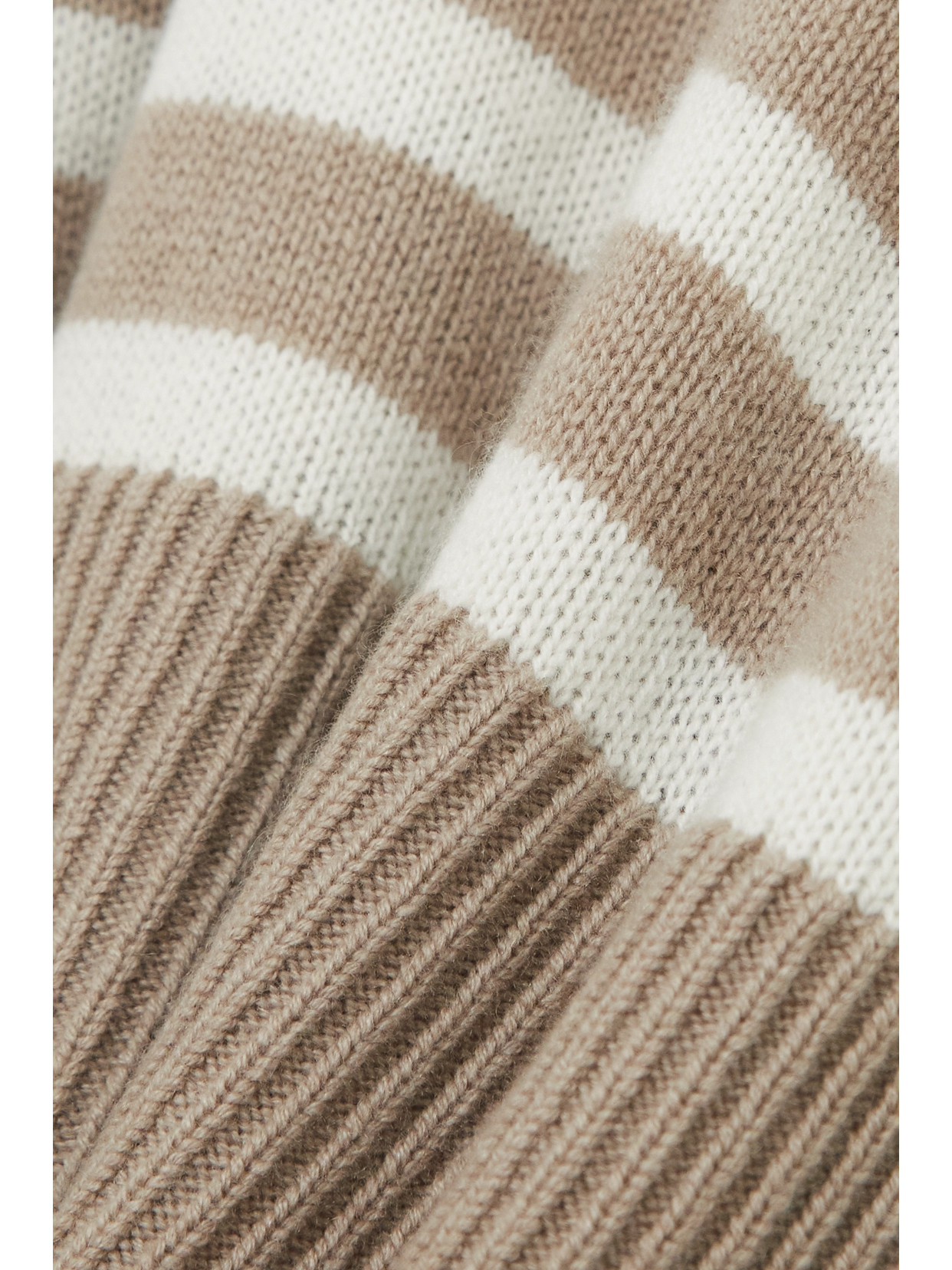 Shop Allude Striped Wool And Cashmere-blend Sweater In Neutrals