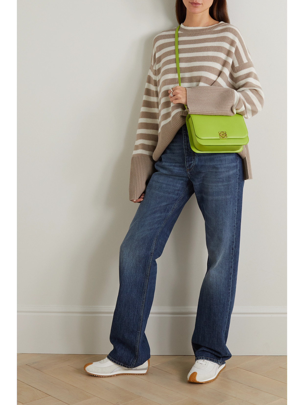 Allude Striped Wool And Cashmere-blend Sweater In Beige