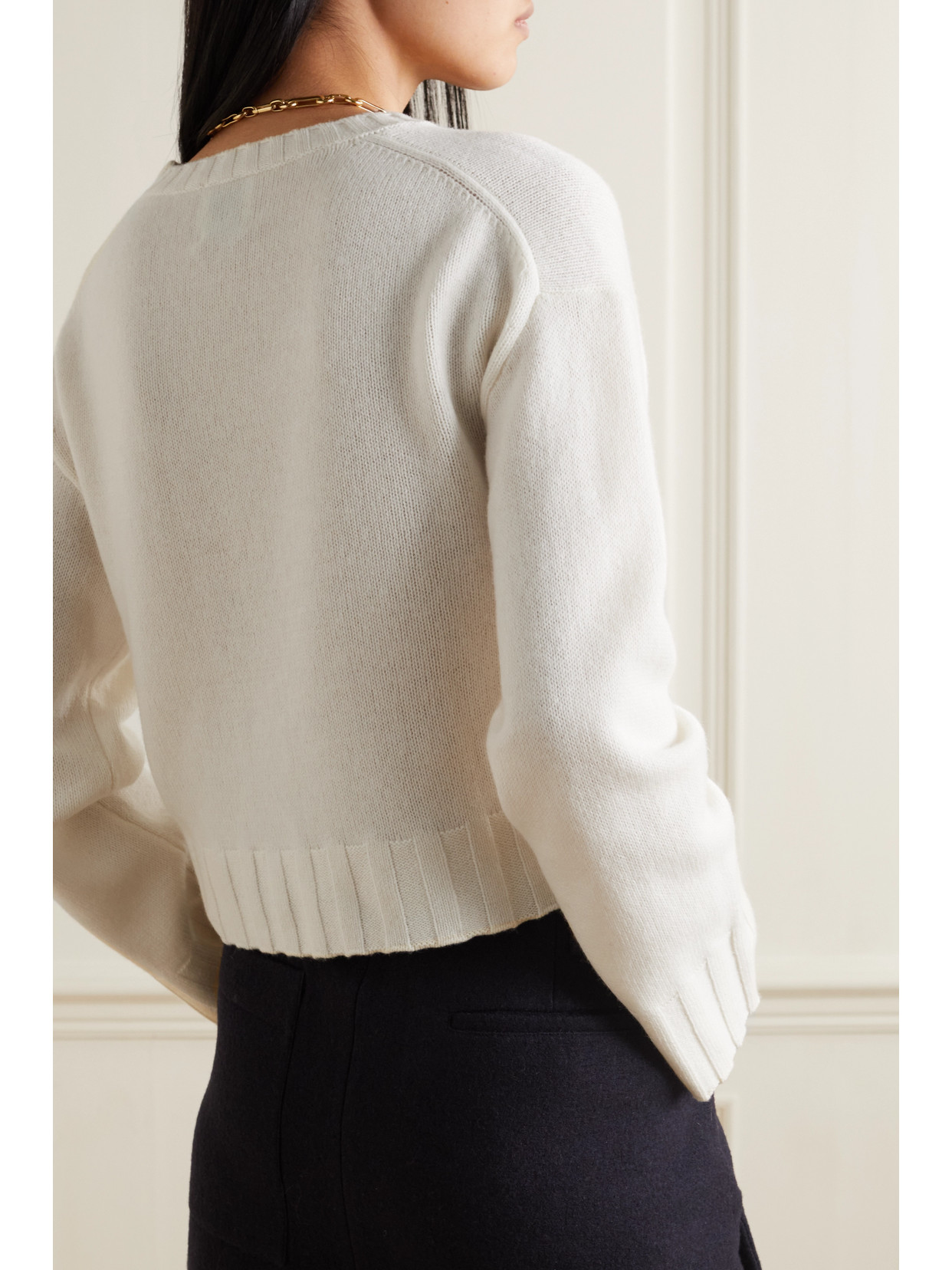 Allude Wool And Cashmere-blend Sweater In Ivory