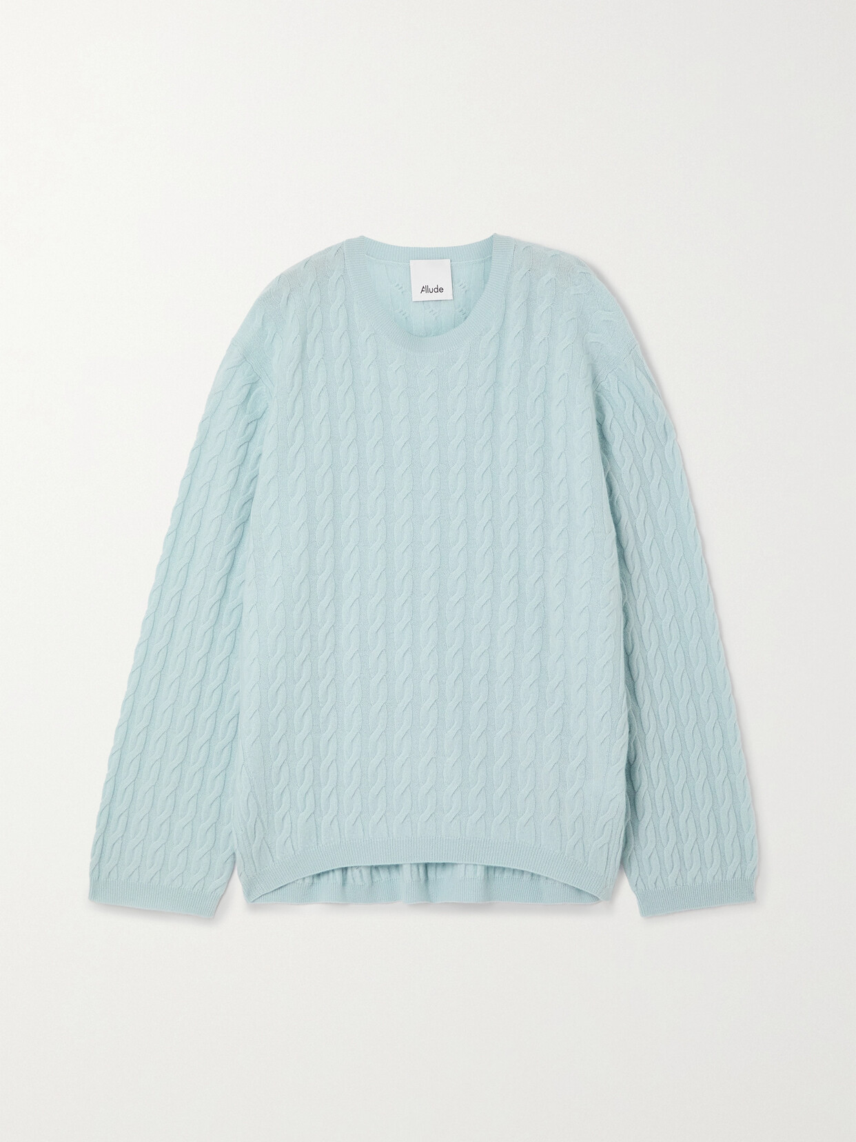 Allude Cable-knit Cashmere Sweater In Blue