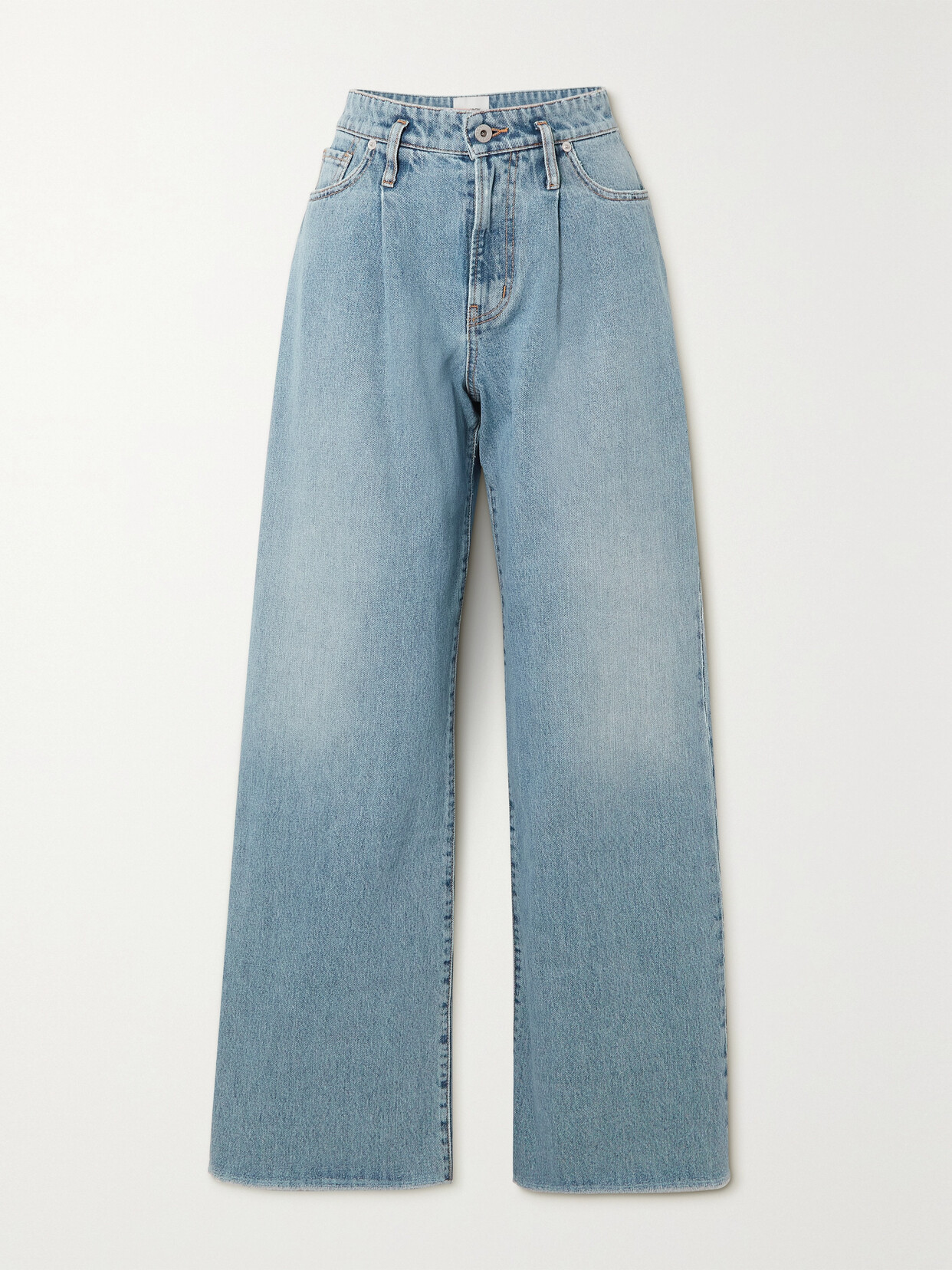 HALFBOY - Sky Pleated High-rise Wide-leg Jeans - Blue