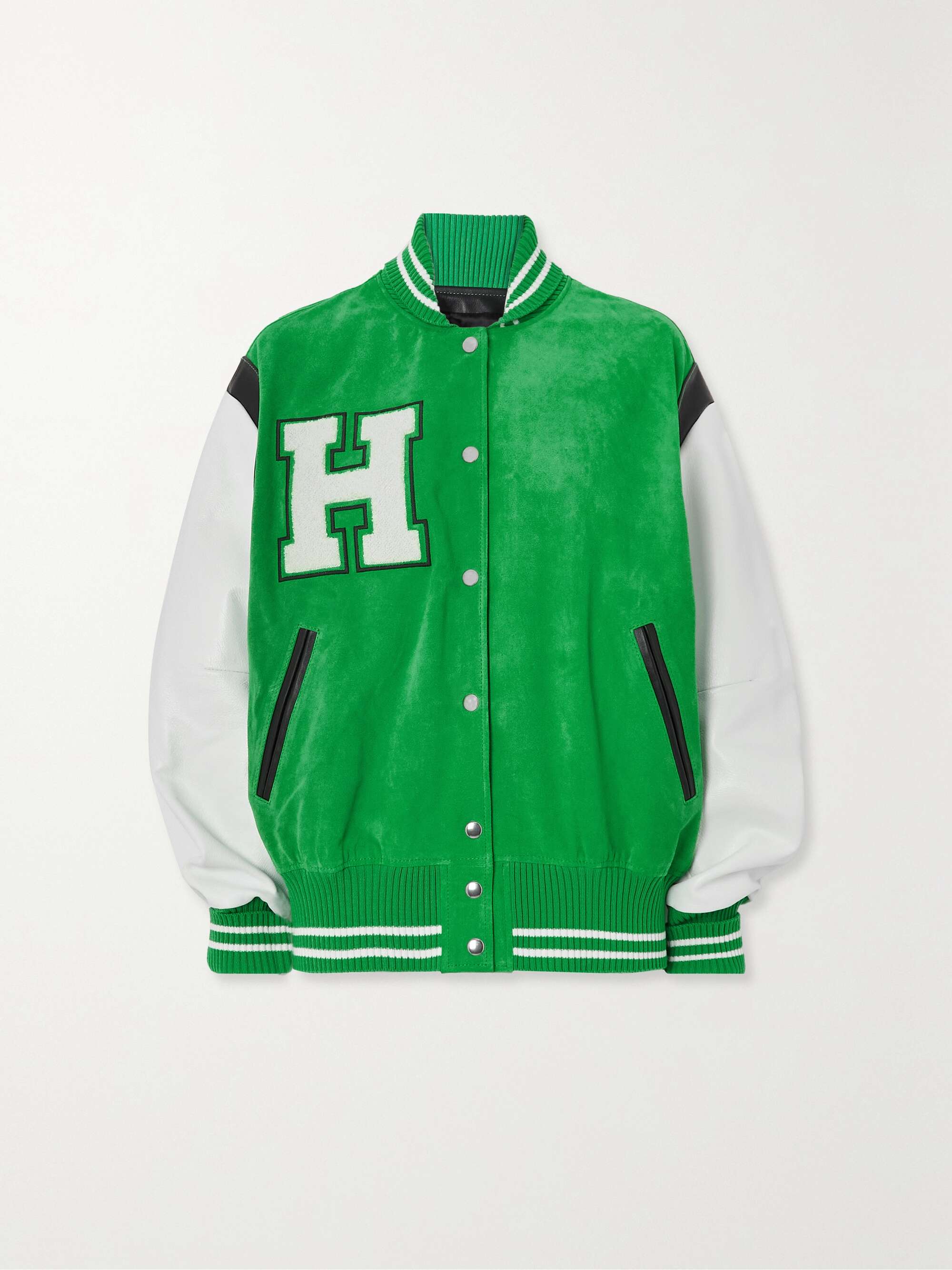Green and white bomber jacket sale