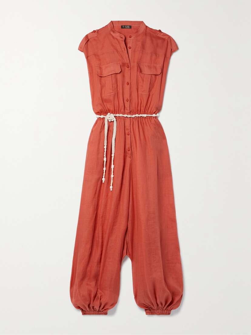 Loro Piana Belted Ramie Jumpsuit