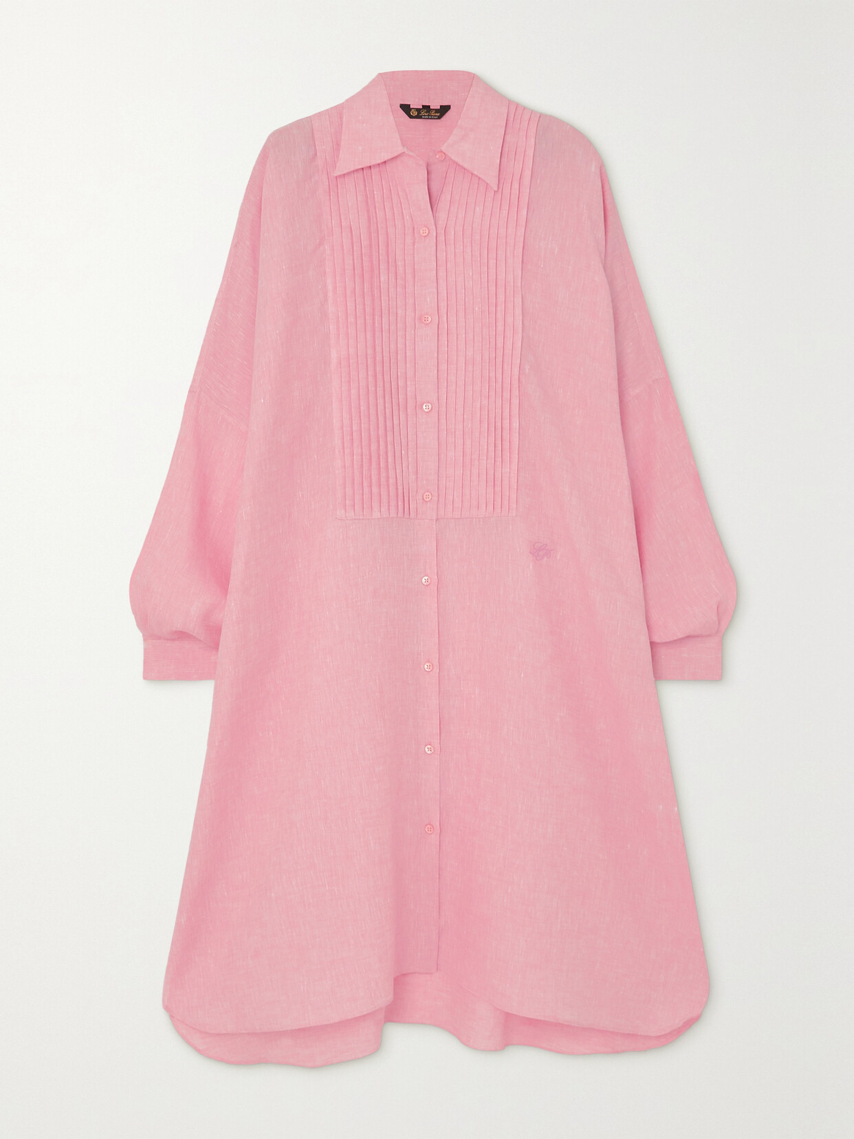 Loro Piana Linen Midi Dress In Pink