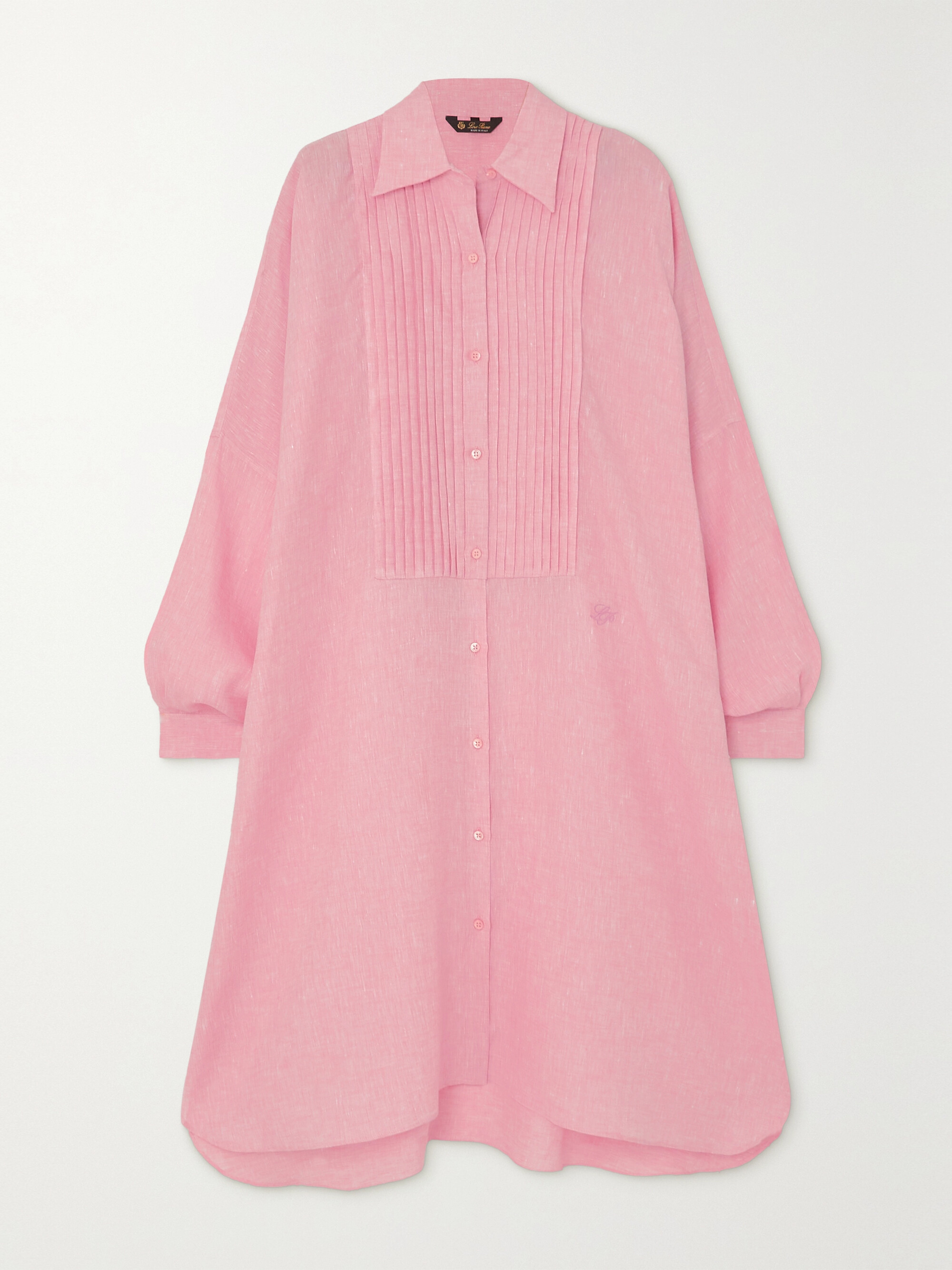 Loro Piana Jeri pleated linen dress