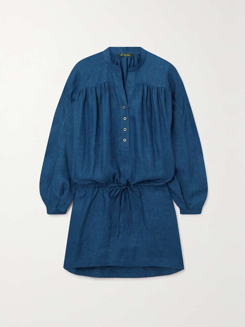 Loro Piana Belted Linen Mini Dress - x large