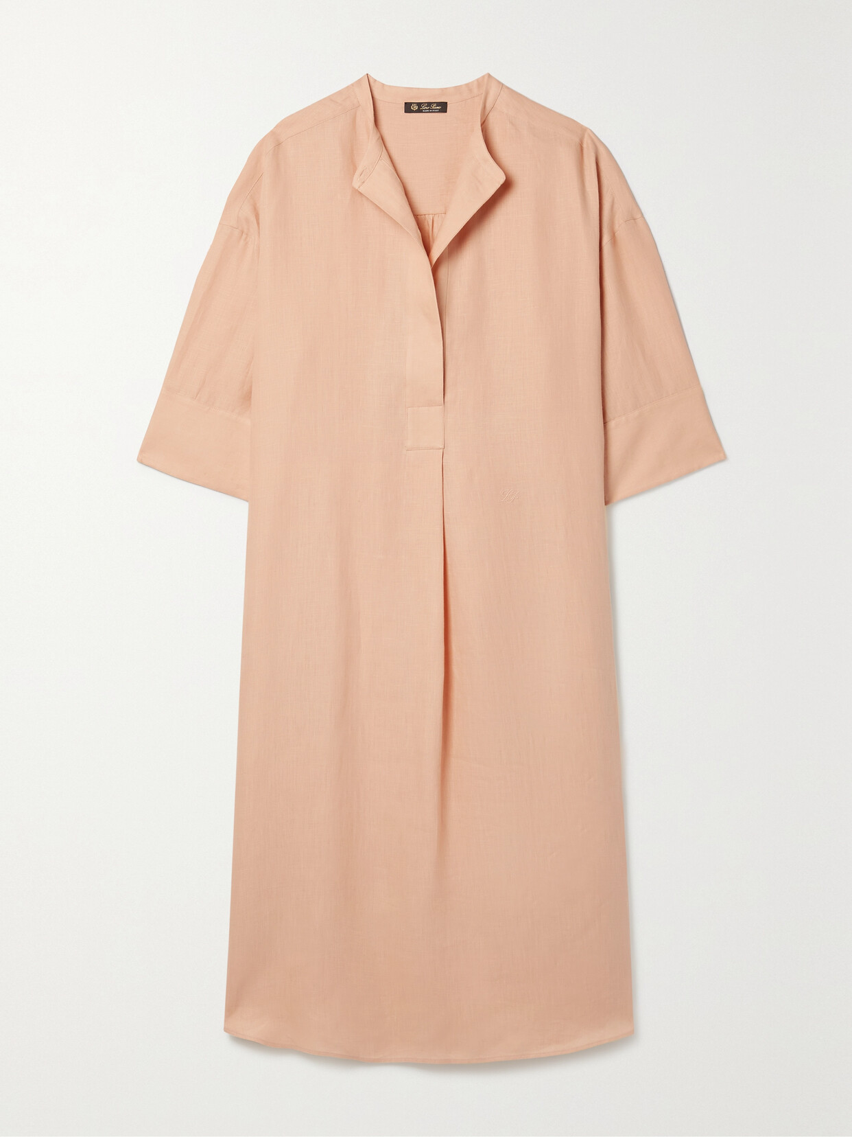 Loro Piana Lindsie Linen Midi Dress In Orange