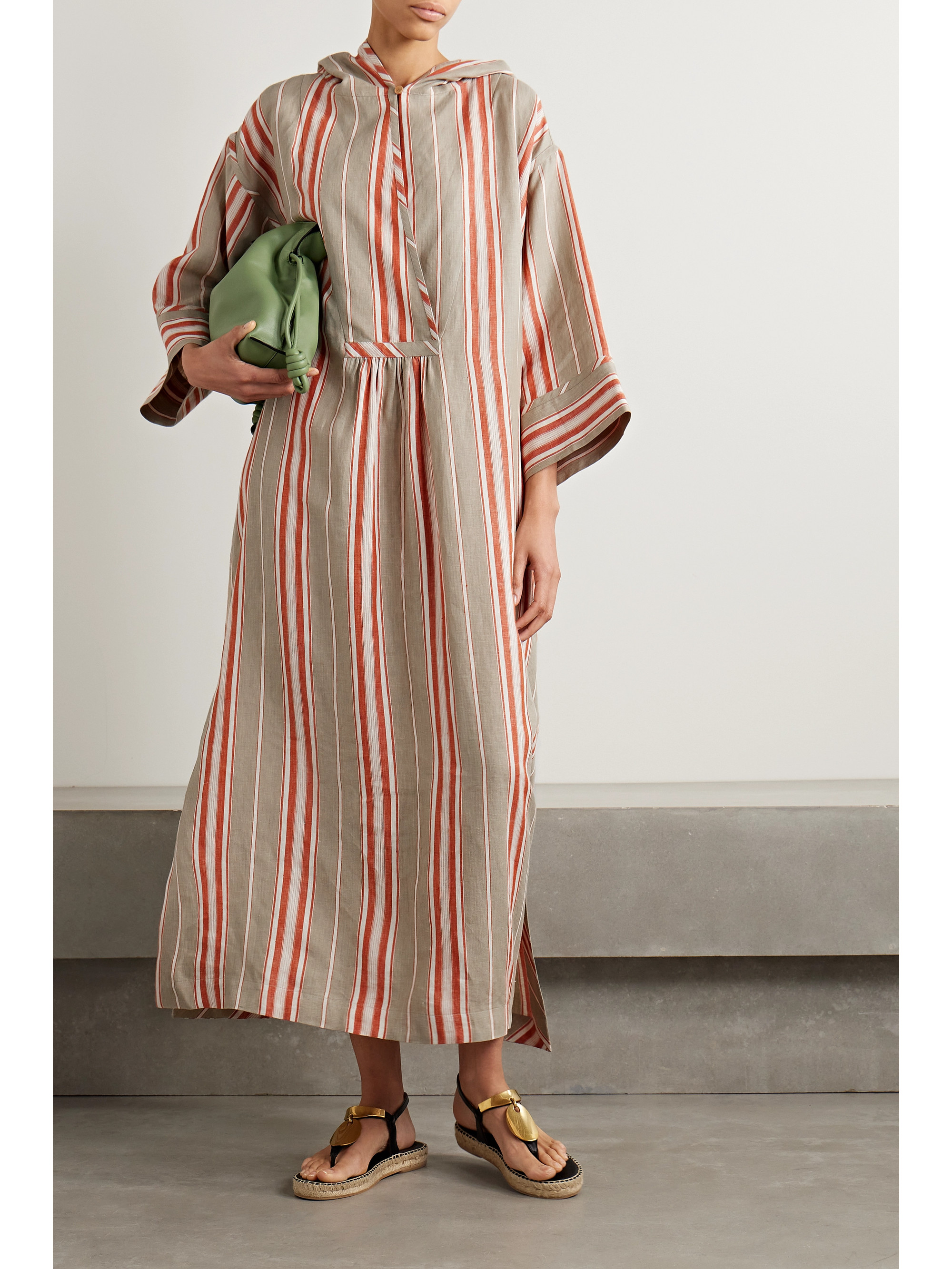 knee length dresses for ladies Sky Blue Hooded Bamboo Robe with Pockets main image 1