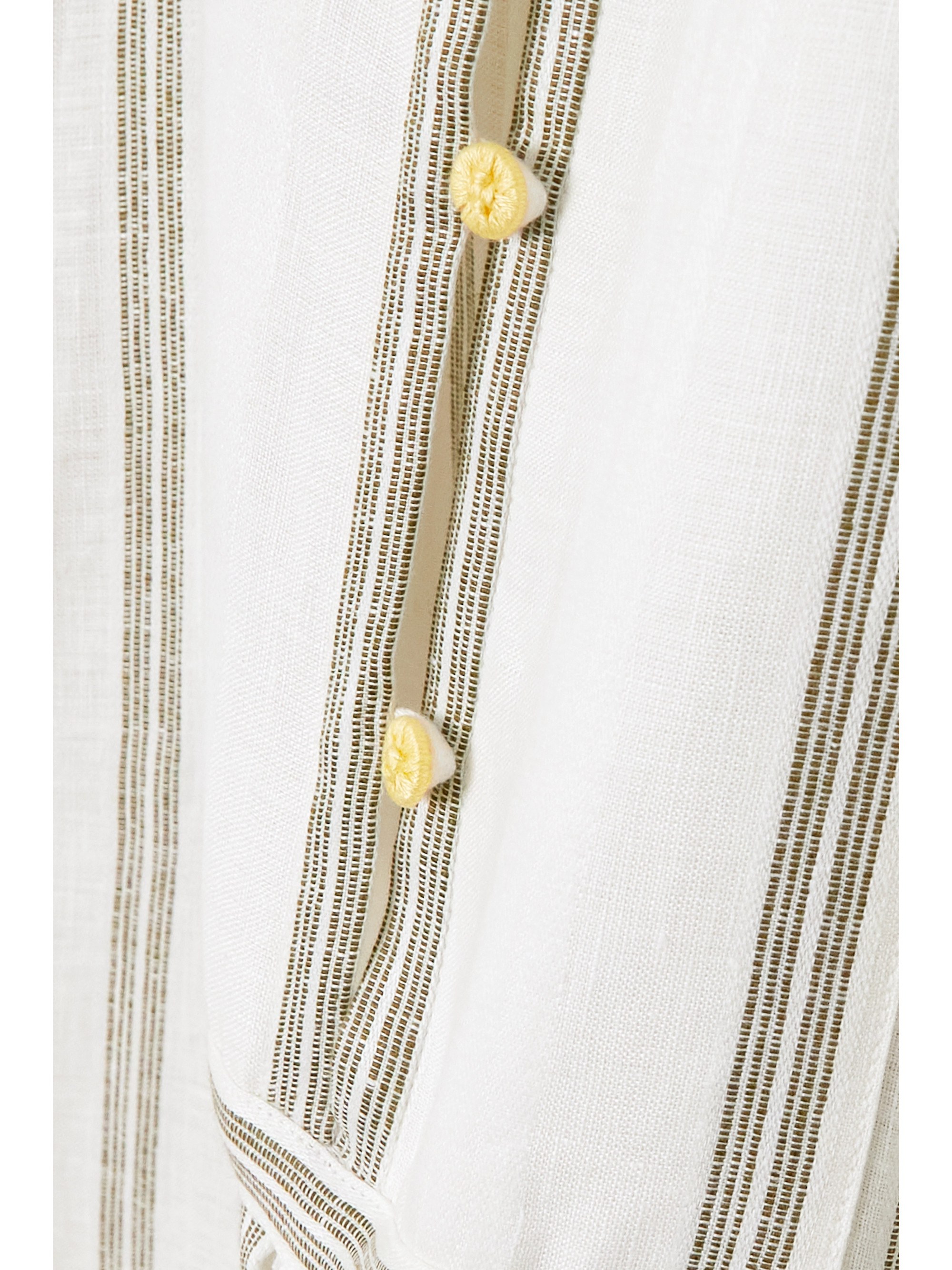 Loro Piana Pleated striped linen midi dress