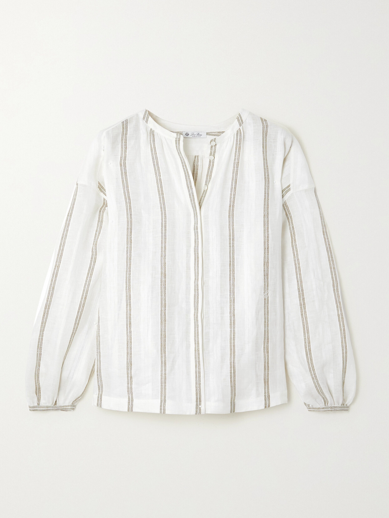 Loro Piana Lelis Striped Linen Shirt - Off-white