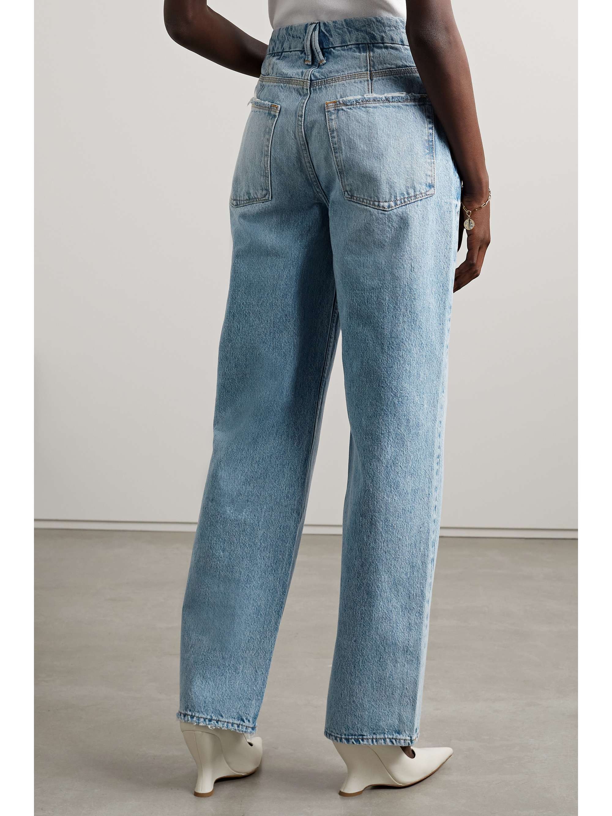 GOOD AMERICAN Good 90s crystal-embellished high-rise straight-leg jeans