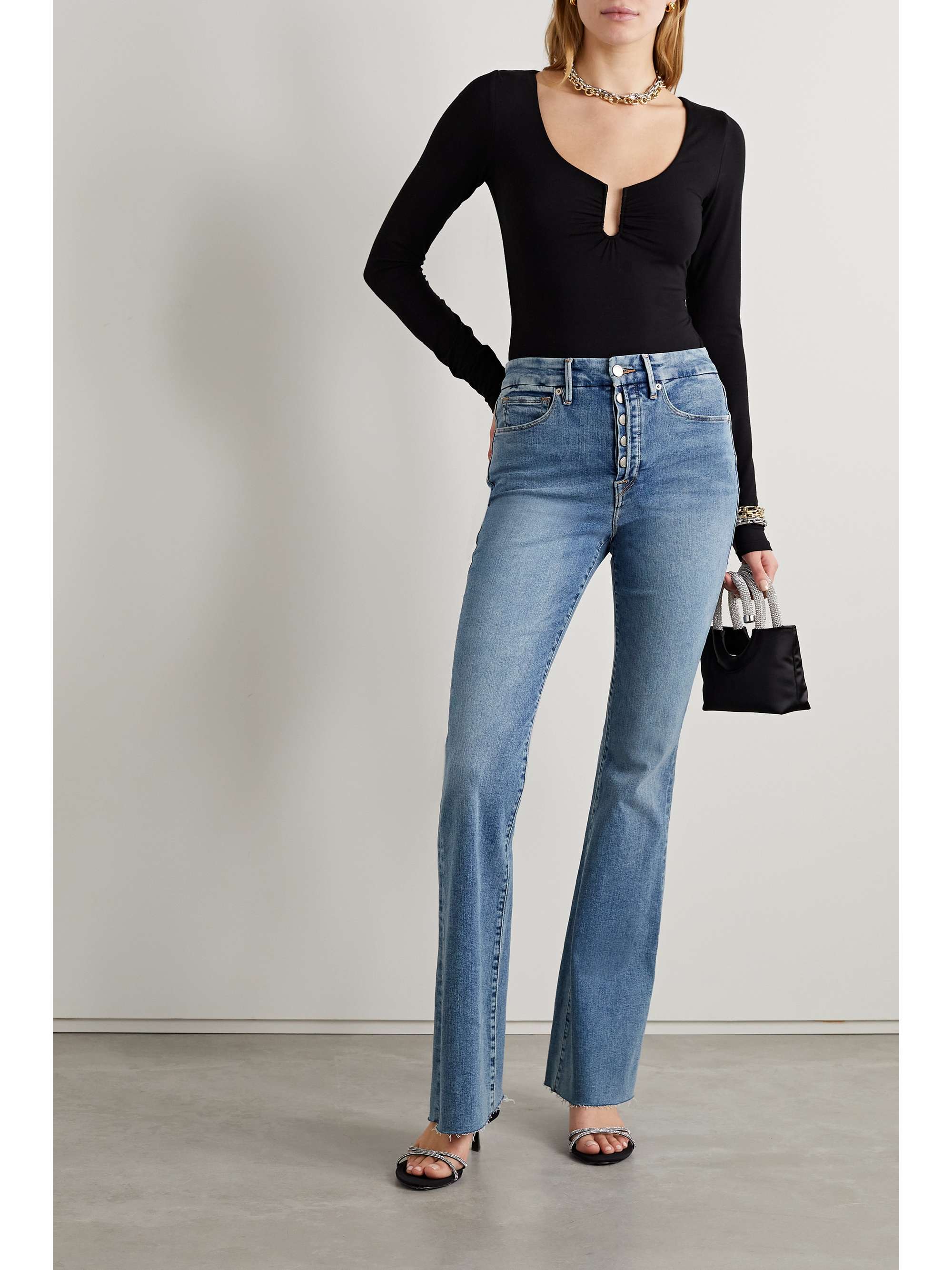 GOOD AMERICAN Good Legs high-rise flared jeans