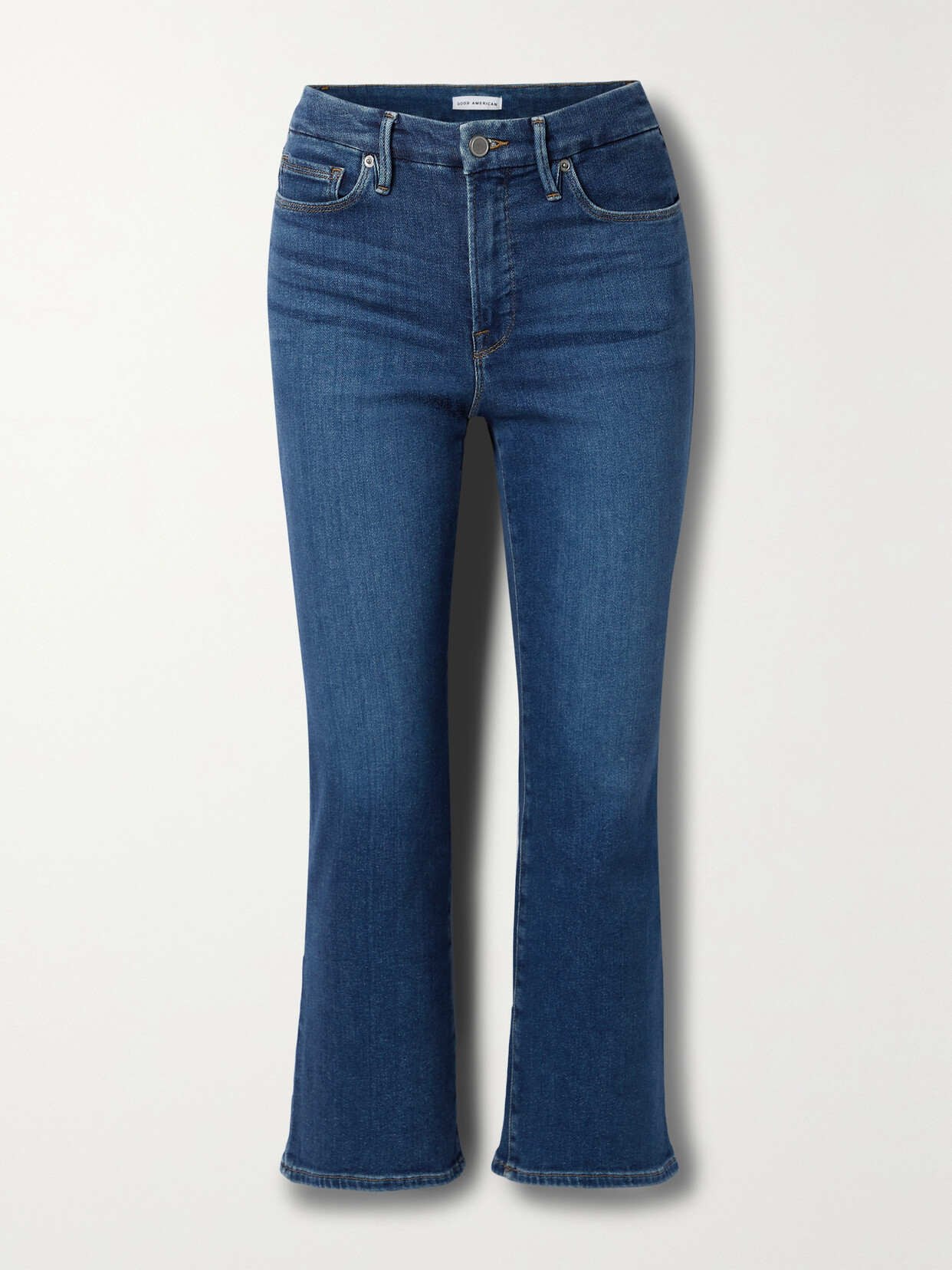 GOOD AMERICAN - Good Legs Cropped High-rise Bootcut Jeans - Blue