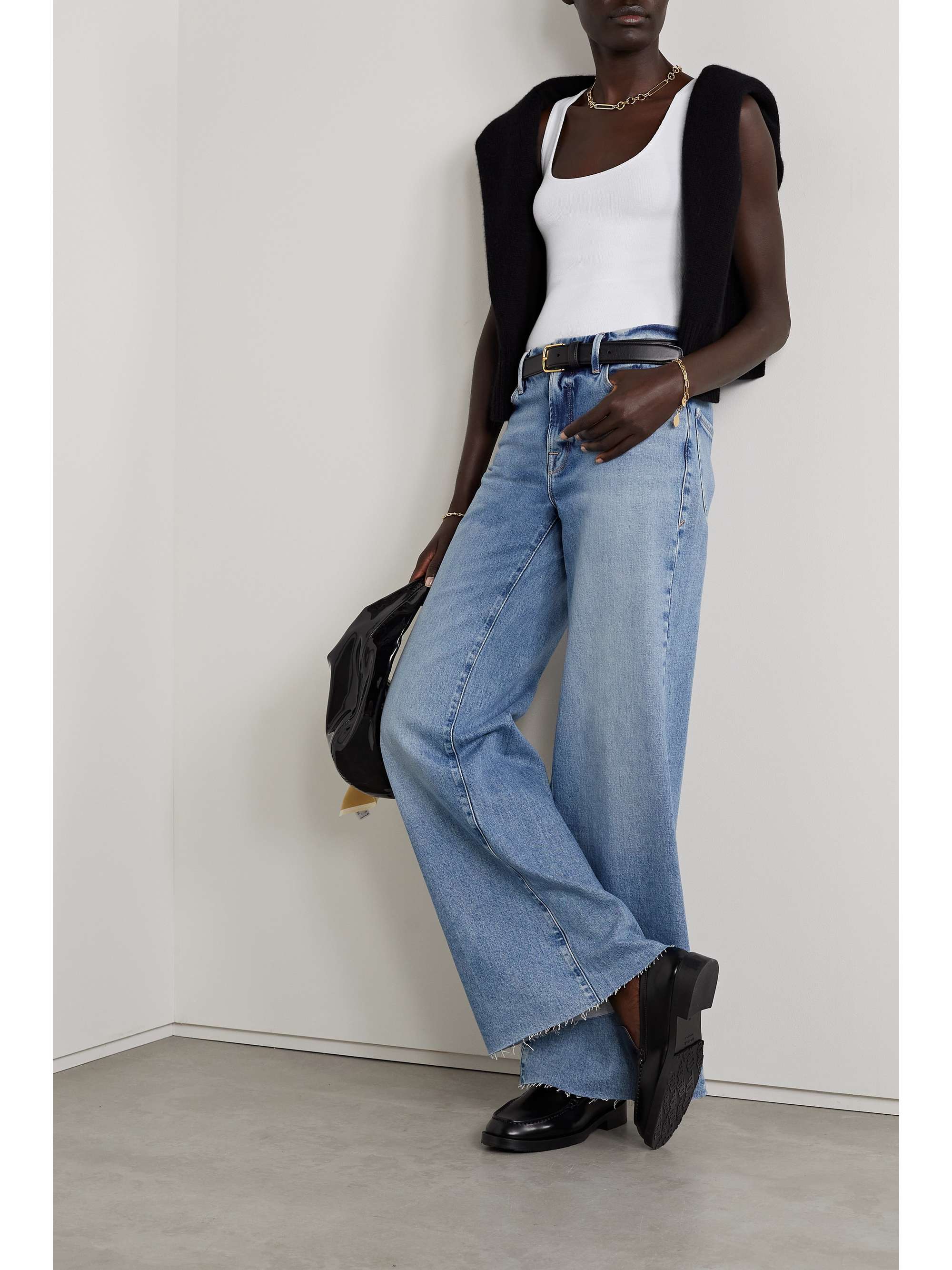 GOOD AMERICAN Feel Good ribbed cotton-blend bodysuit