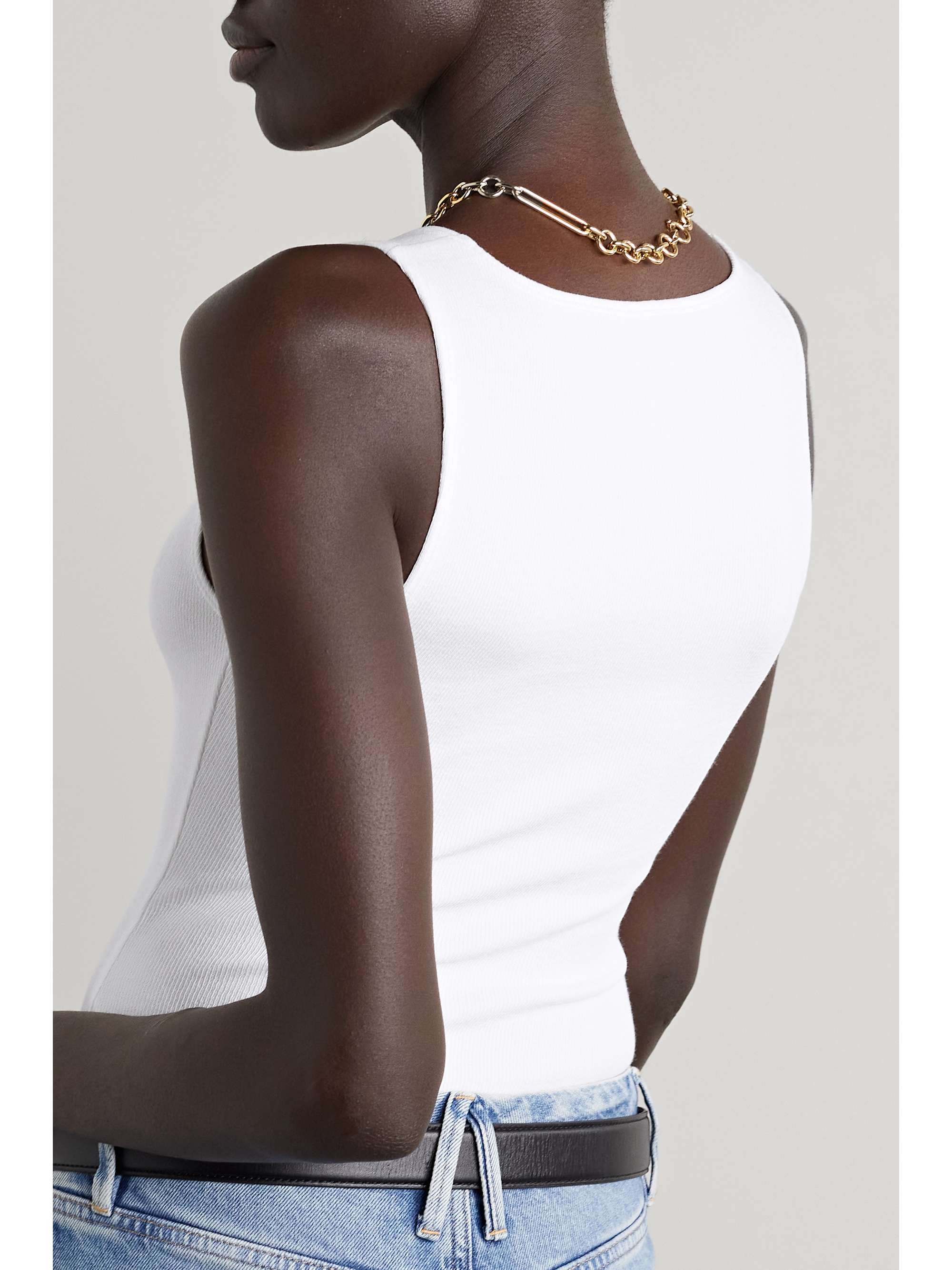 GOOD AMERICAN Feel Good ribbed cotton-blend bodysuit