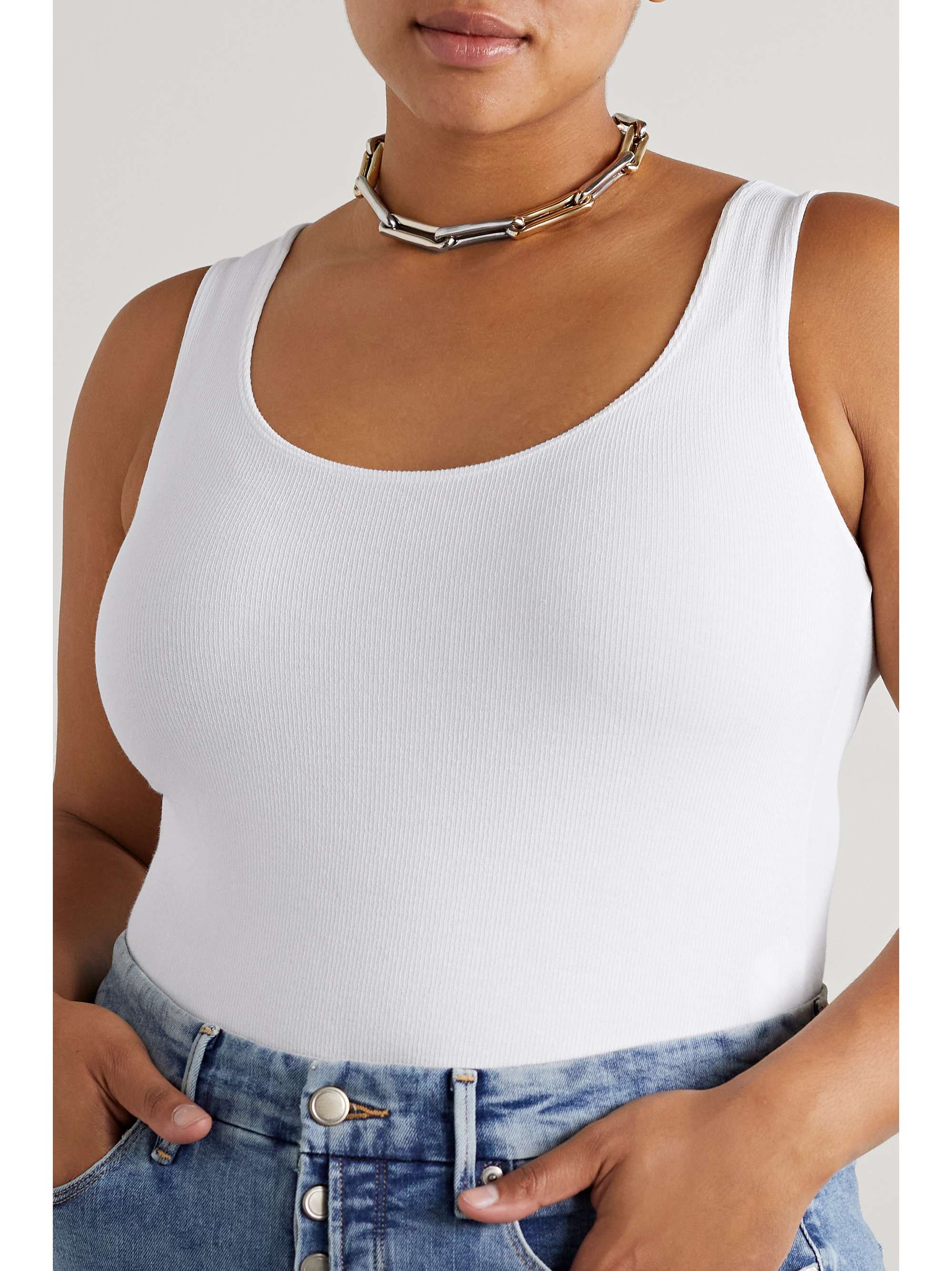 GOOD AMERICAN Feel Good ribbed cotton-blend bodysuit