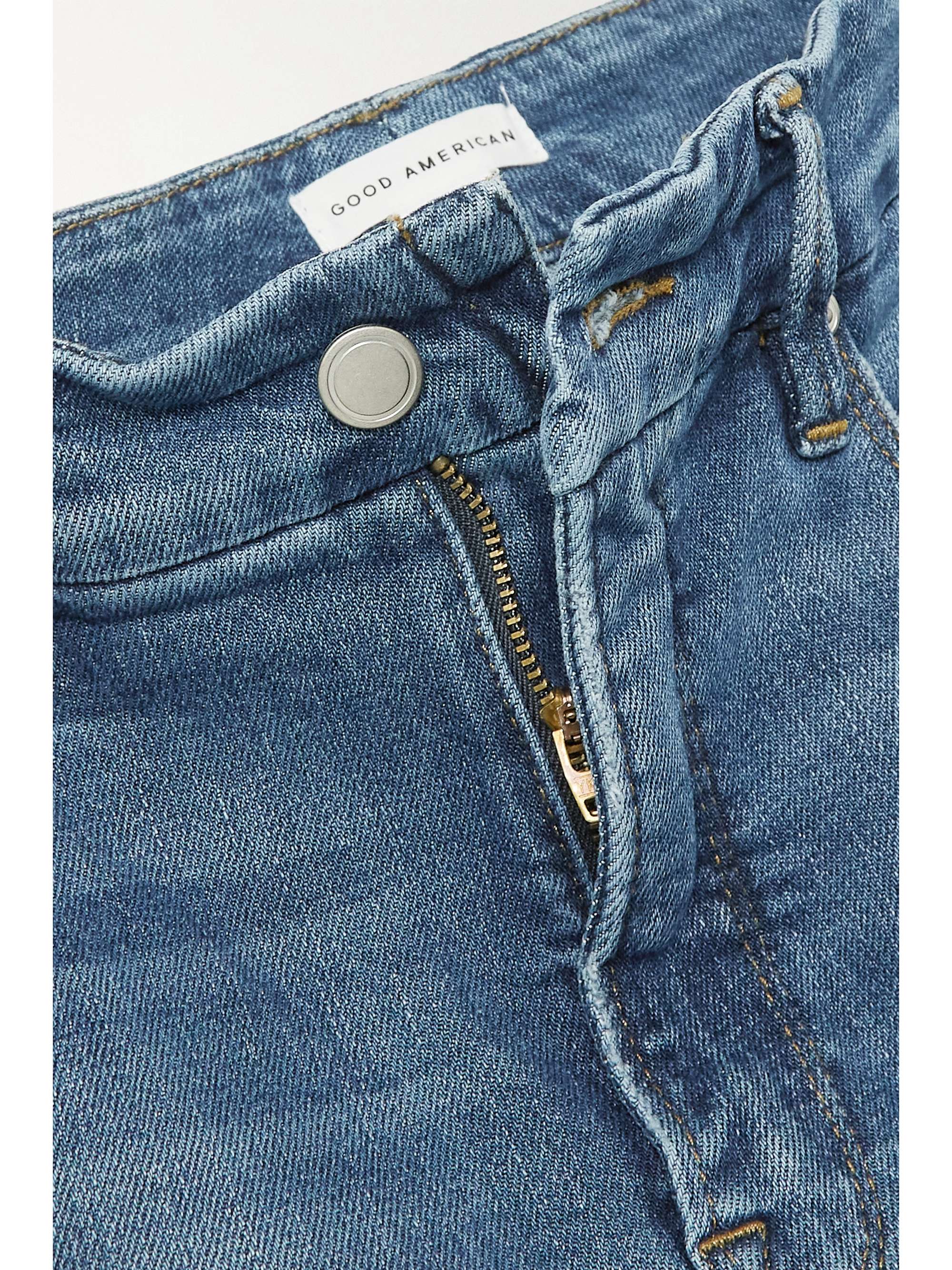 GOOD AMERICAN Good Curve distressed highrise slimleg jeans NETAPORTER