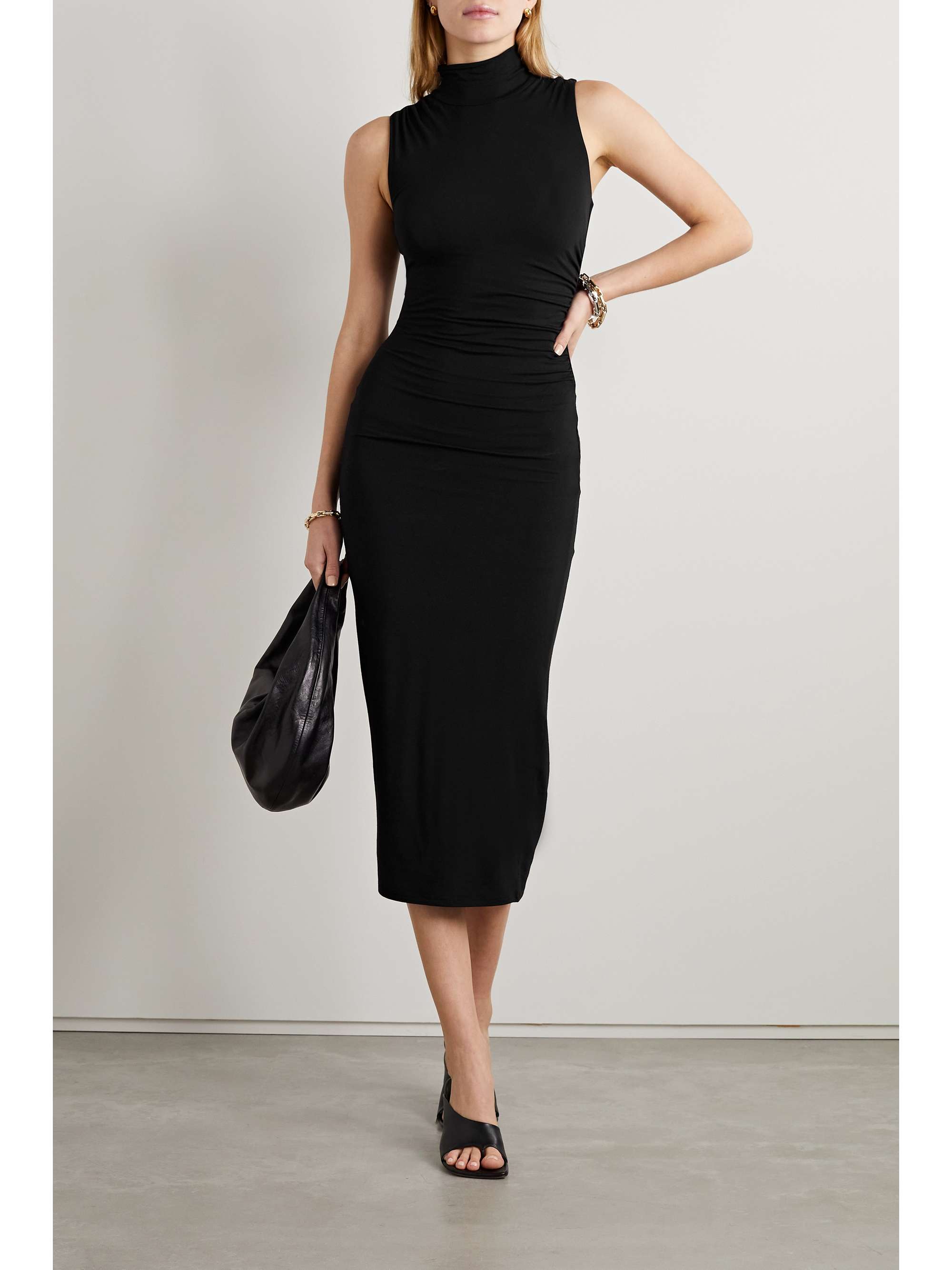 GOOD AMERICAN Good Touch draped stretchjersey midi dress NETAPORTER