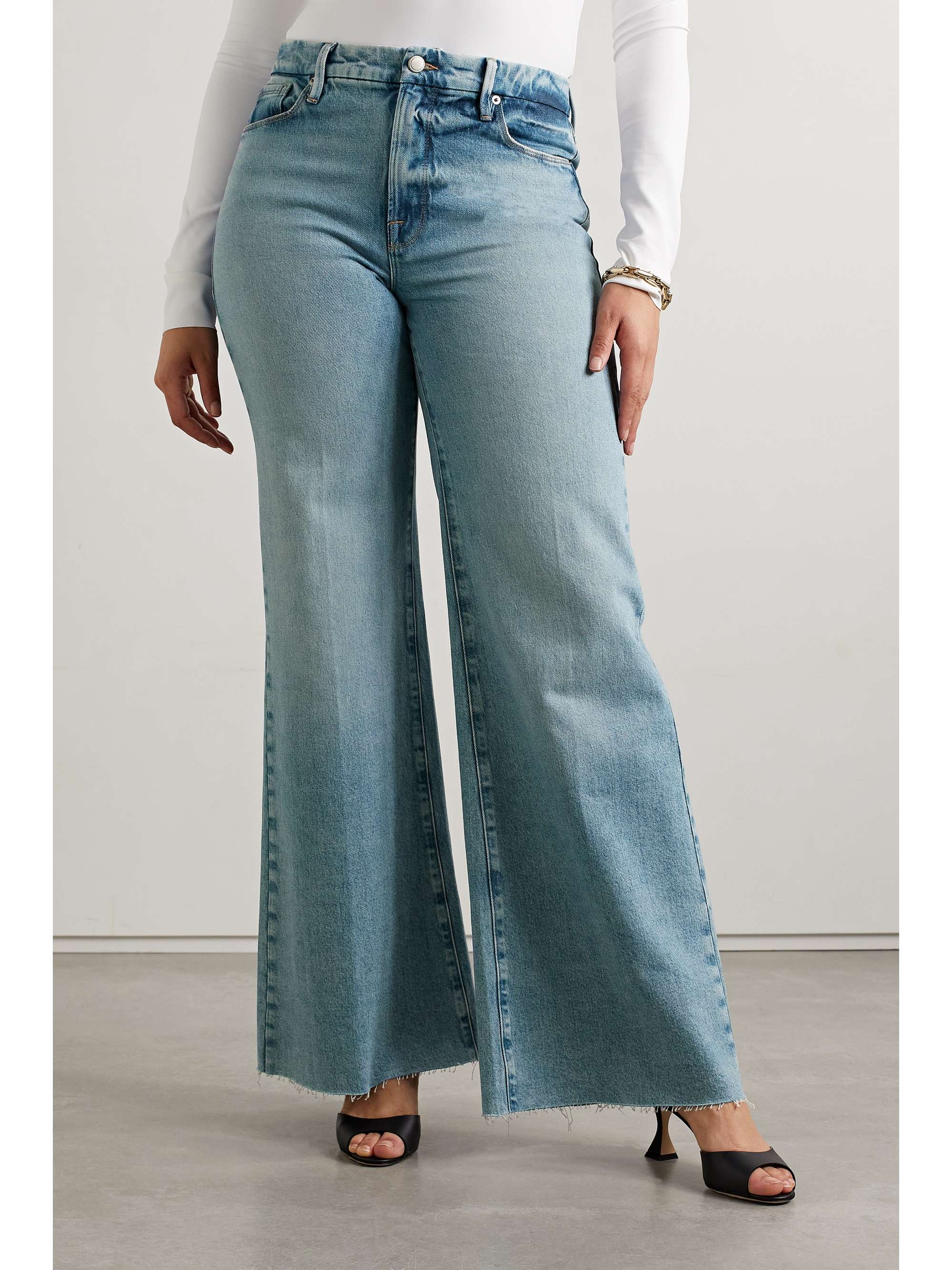 GOOD AMERICAN Good Waist high-rise wide-leg jeans